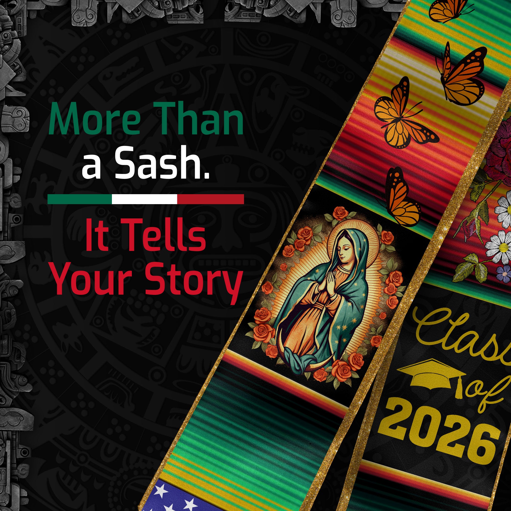 Stole Mexican Mexico 2026, Graduation Sash for High School College