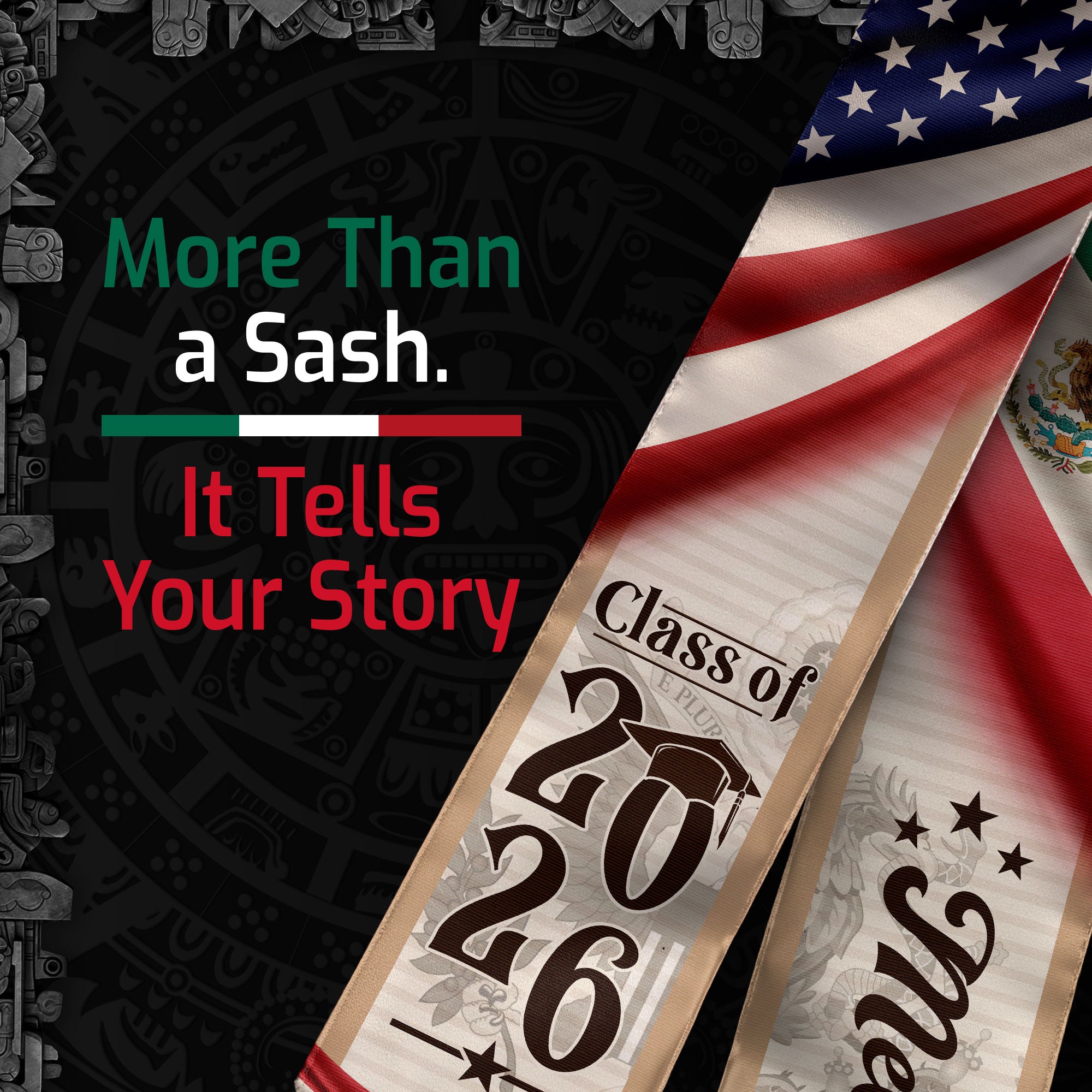 Mexican Graduation Sash Mexico 2026, Stole for Graduate Ceremony