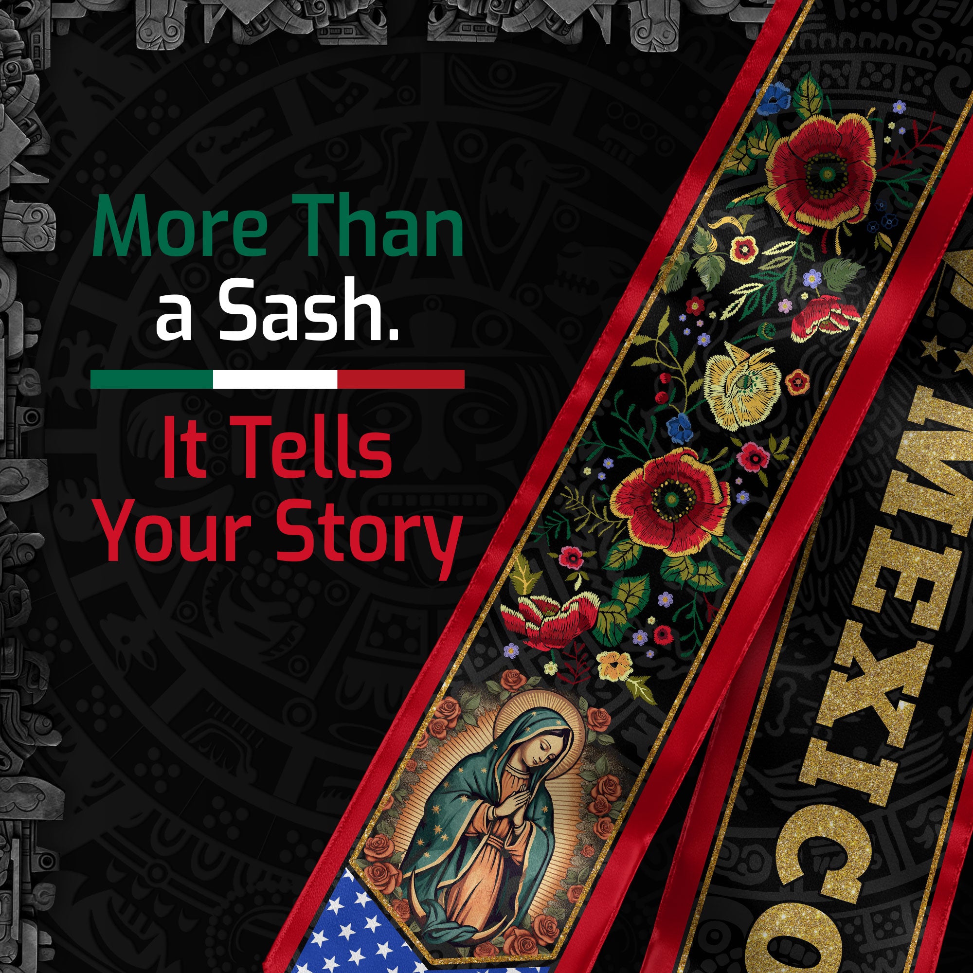 Mexico Stole Graduation 2026, Mexican Sash for Proud Graduate