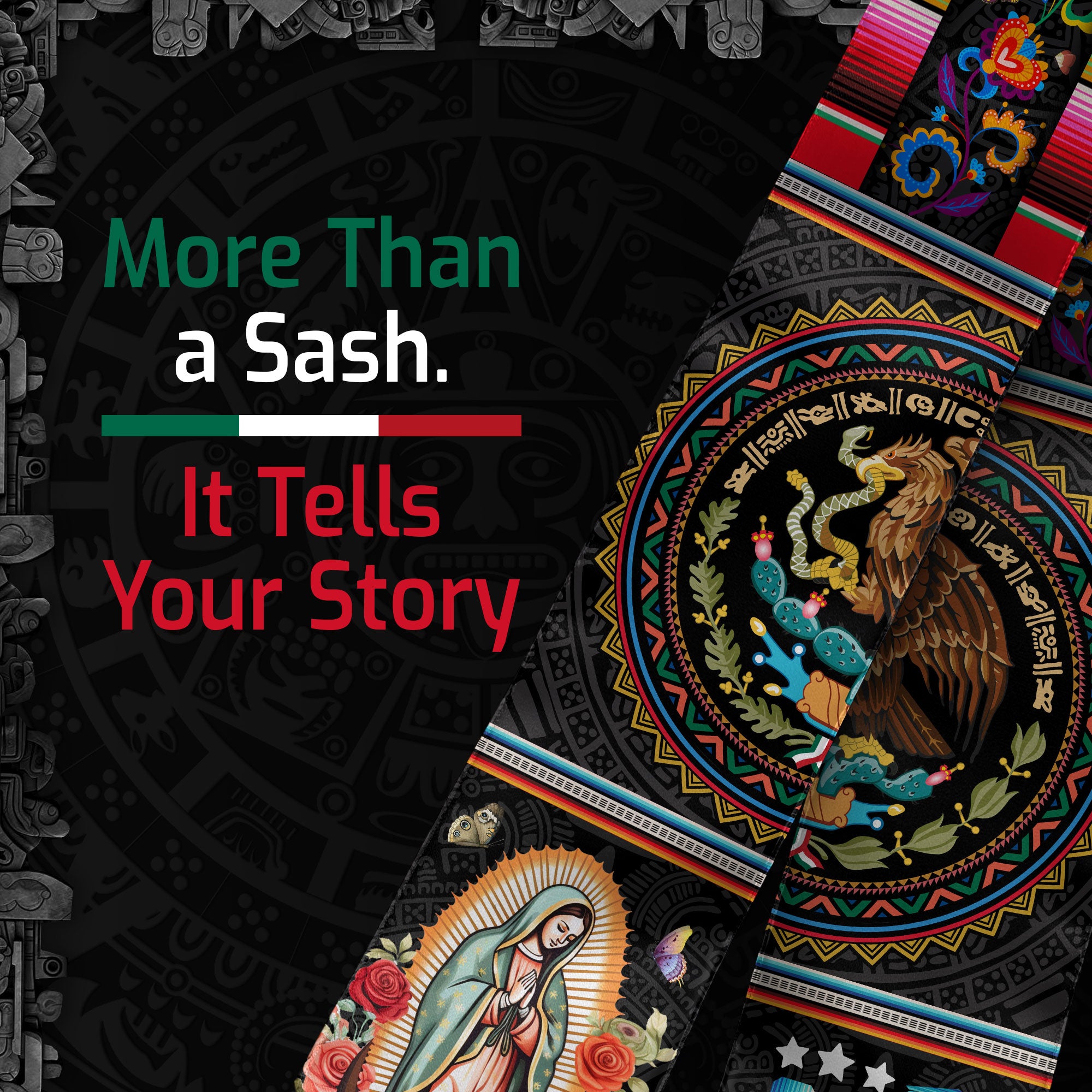 Personalized Mexico Graduation Sash 2026, Custom Mexican Stole for Graduate, Stylish Graduation Stole for Mexican Graduate