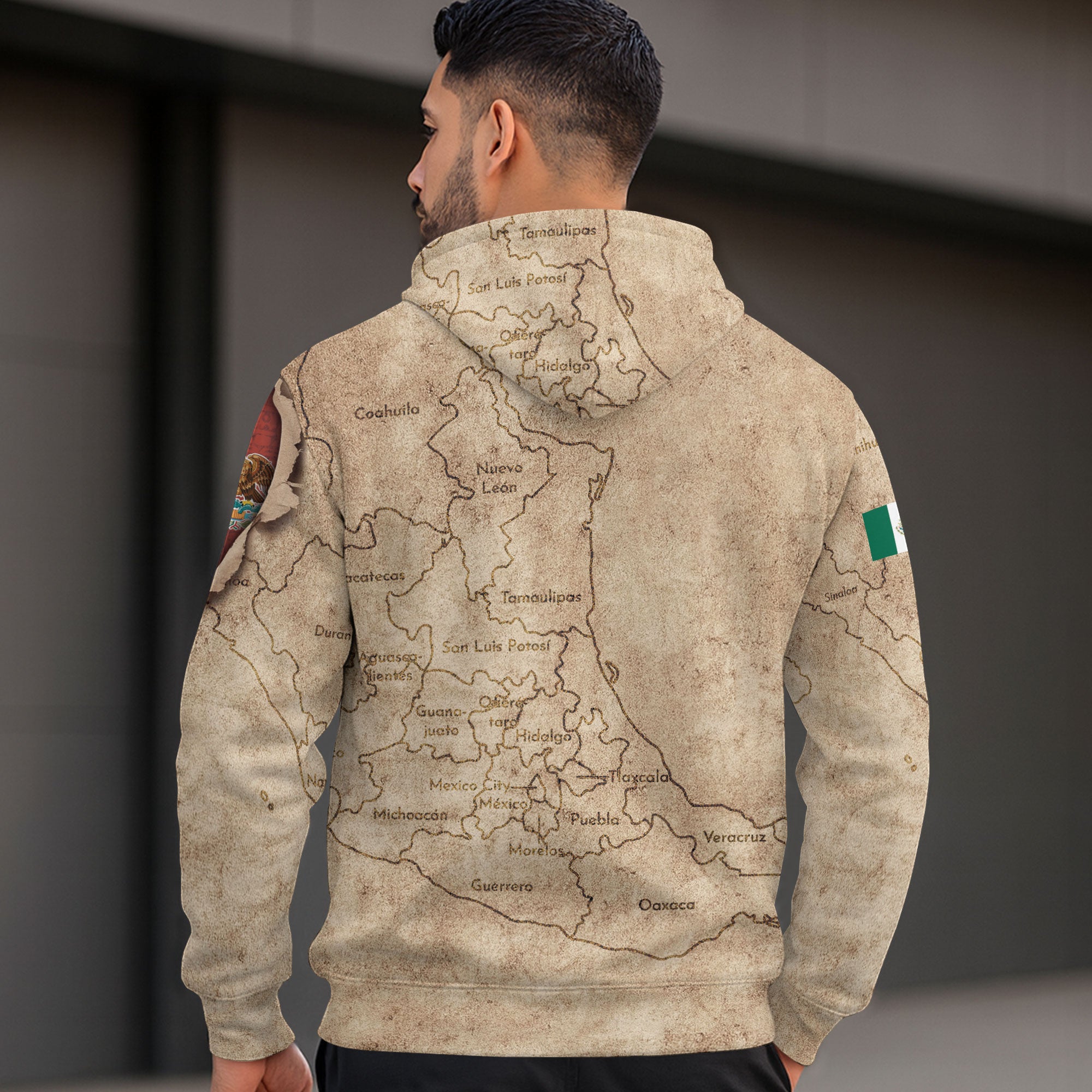 Mexico Vintage Map Flag Eagle Heritage Legacy Pride Culture Hoodie