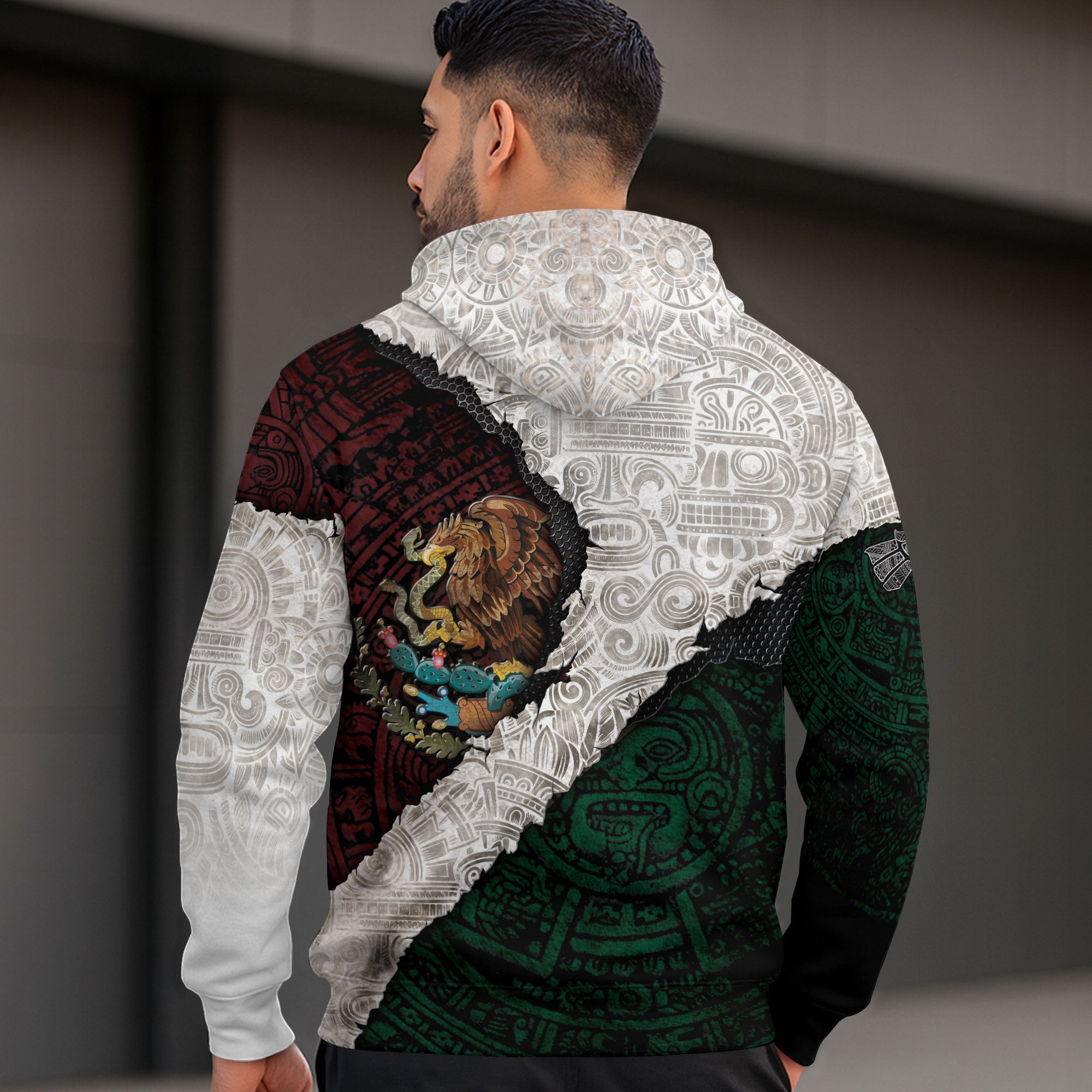 Mexico Flag Eagle Aztec Heritage Pride Warrior Legacy Culture Hoodie