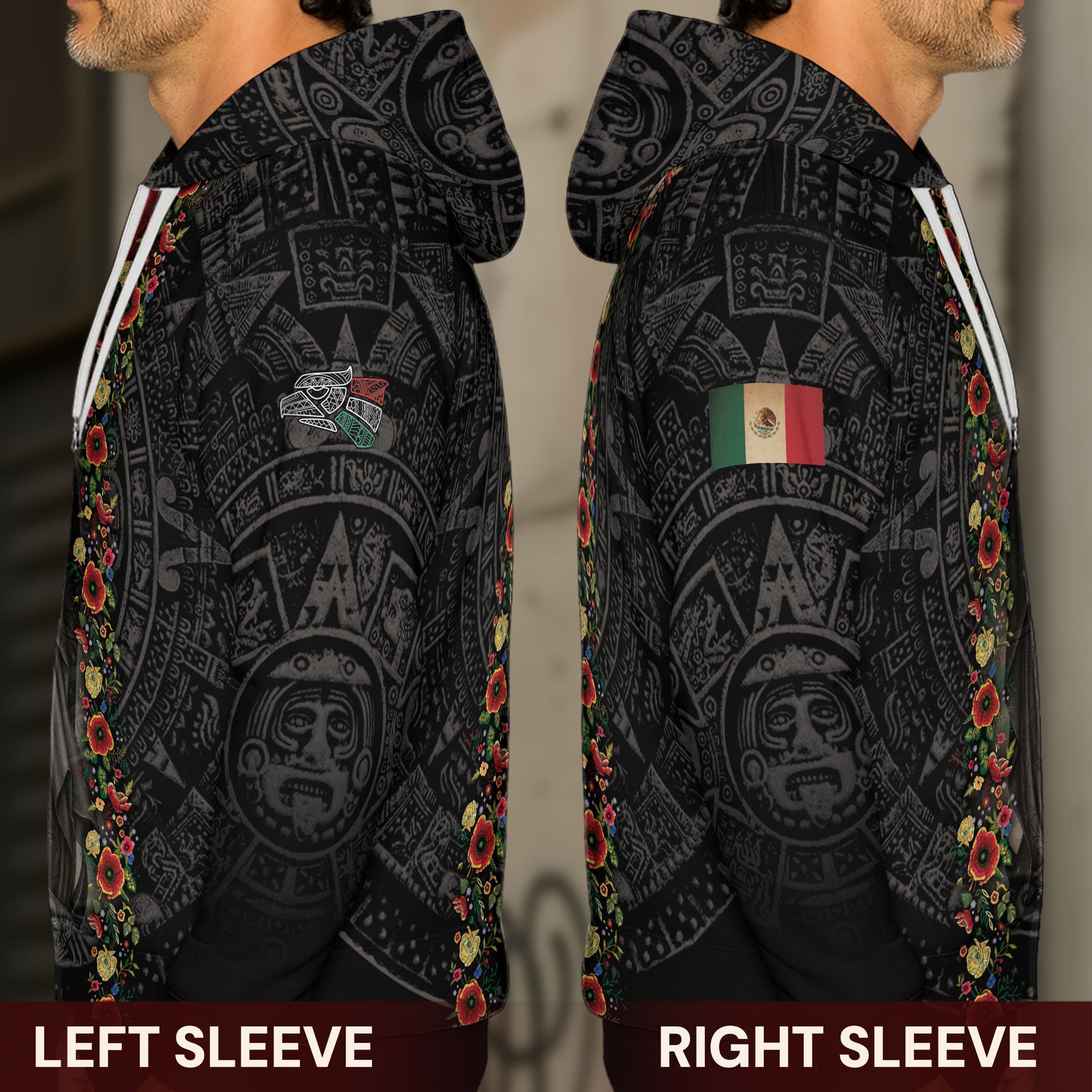 Virgin of Guadalupe Mexican Flag Aztec Faith Heritage Hoodie