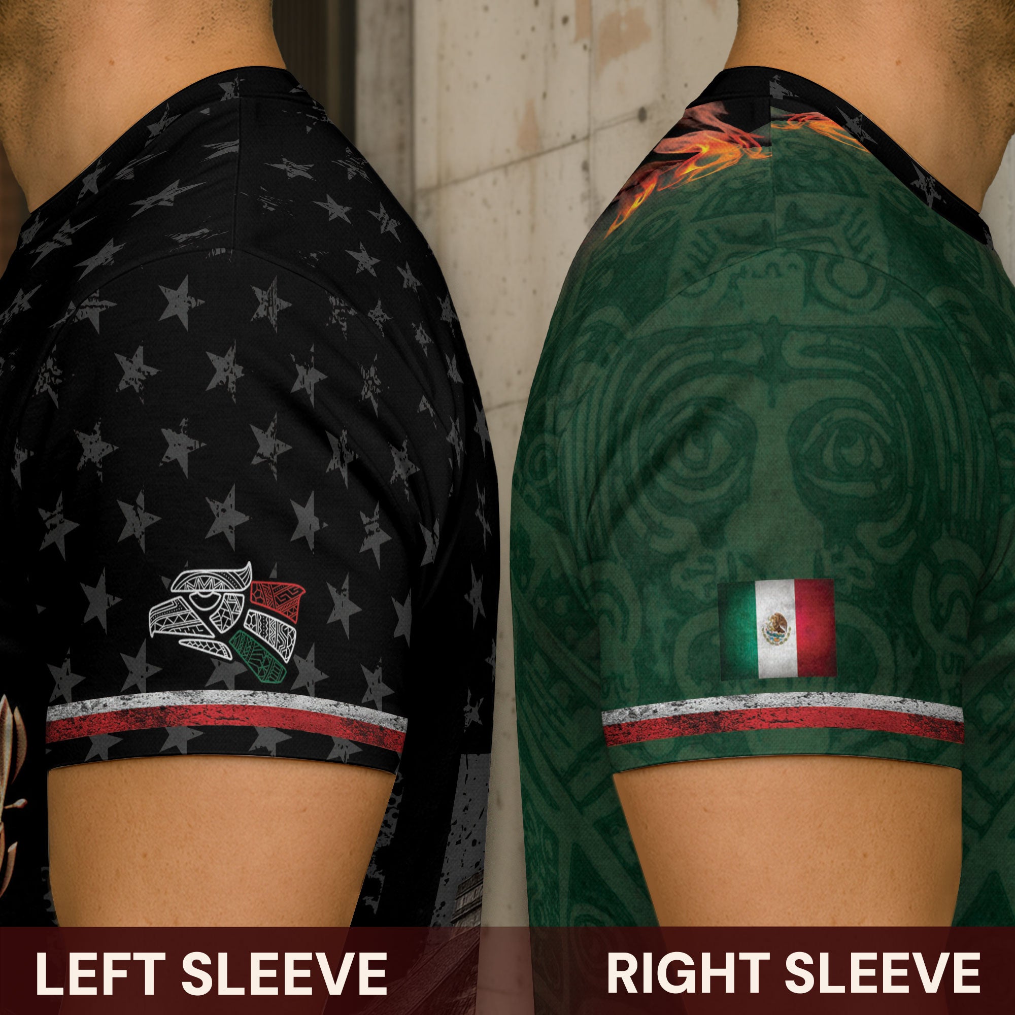 Mexico Flag Golden Eagle Fire Aztec Pyramid Heritage Power Pride Shirt