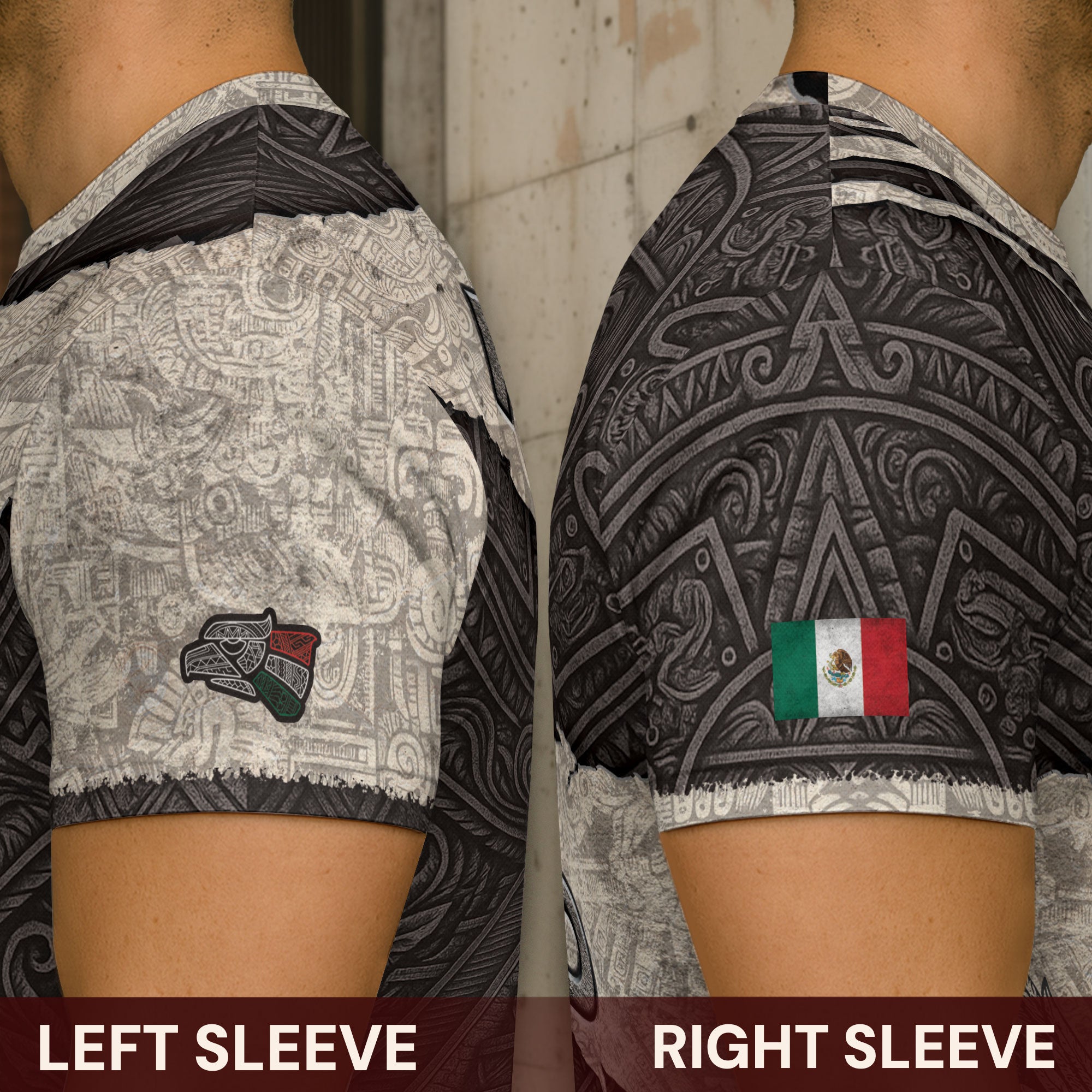 Aztec Pyramid and Eagle Stone Texture Mexico Heritage Shirt