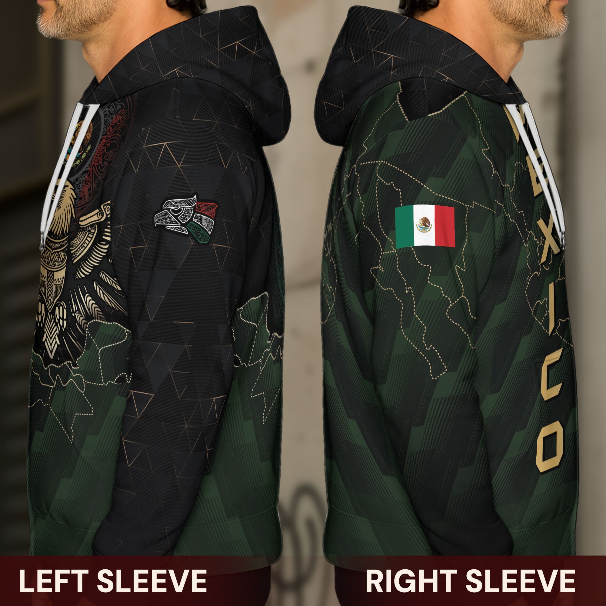 Mexico Eagle Emblem & Map Heritage Design Hoodie