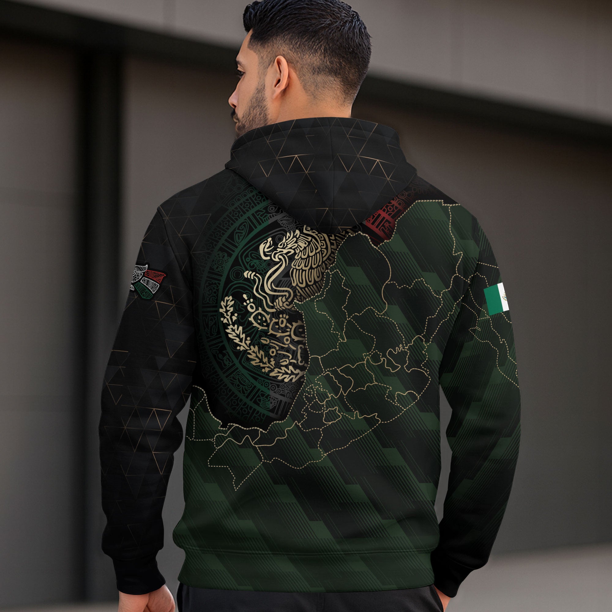 Mexico Eagle Emblem & Map Heritage Design Hoodie