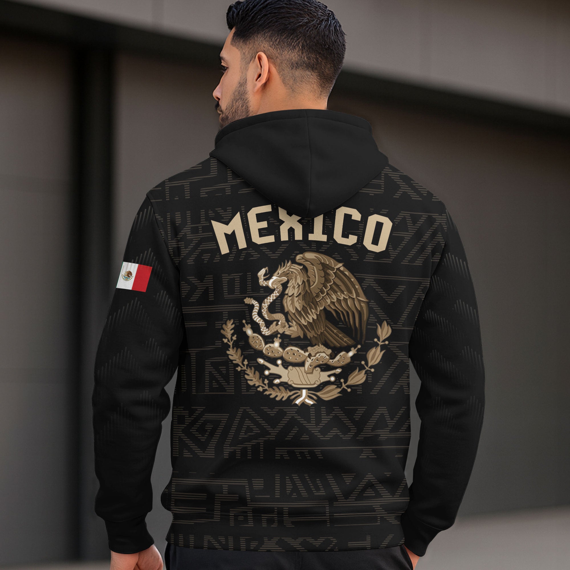 Mexican Aztec Eagle Snake National Flag Heritage Mens Sudadera De Mexico Hoodie
