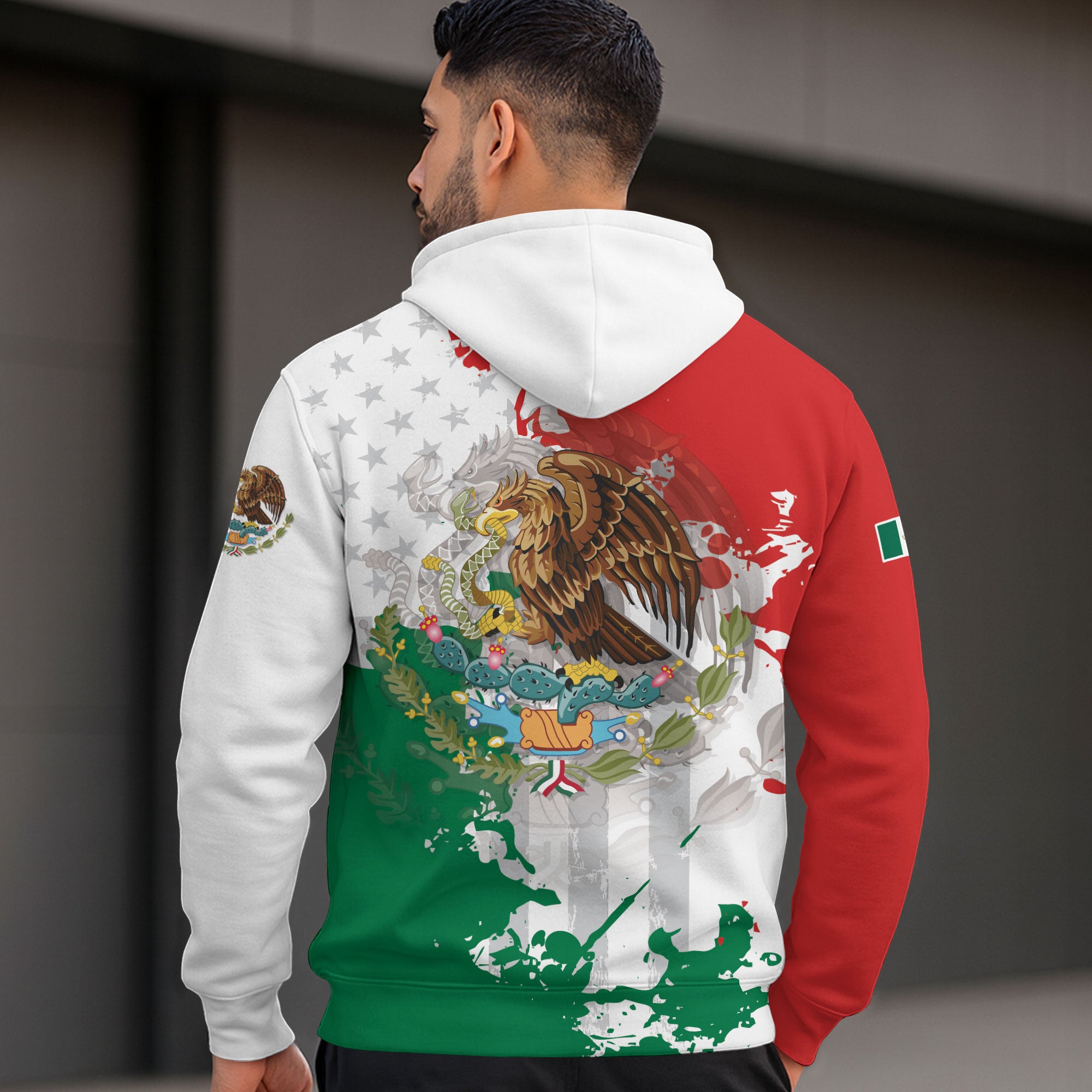 Mexican Eagle Snake Streetwear National Flag Heritage Mens Sudadera Hoodie