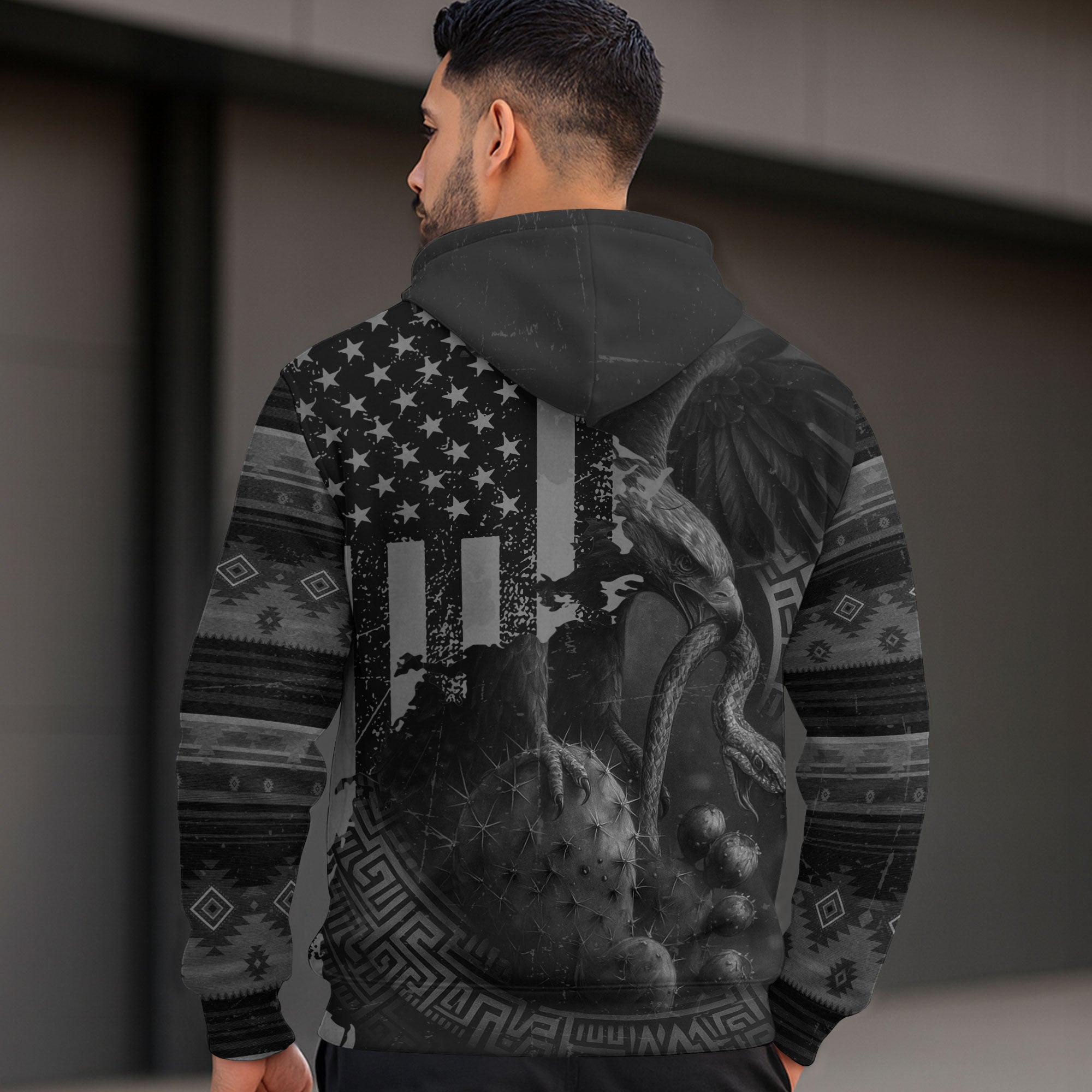 Sudadera De Mexico Aztec Eagle Tribal Cultural Symbol Graphic Para Hombre Hoodie