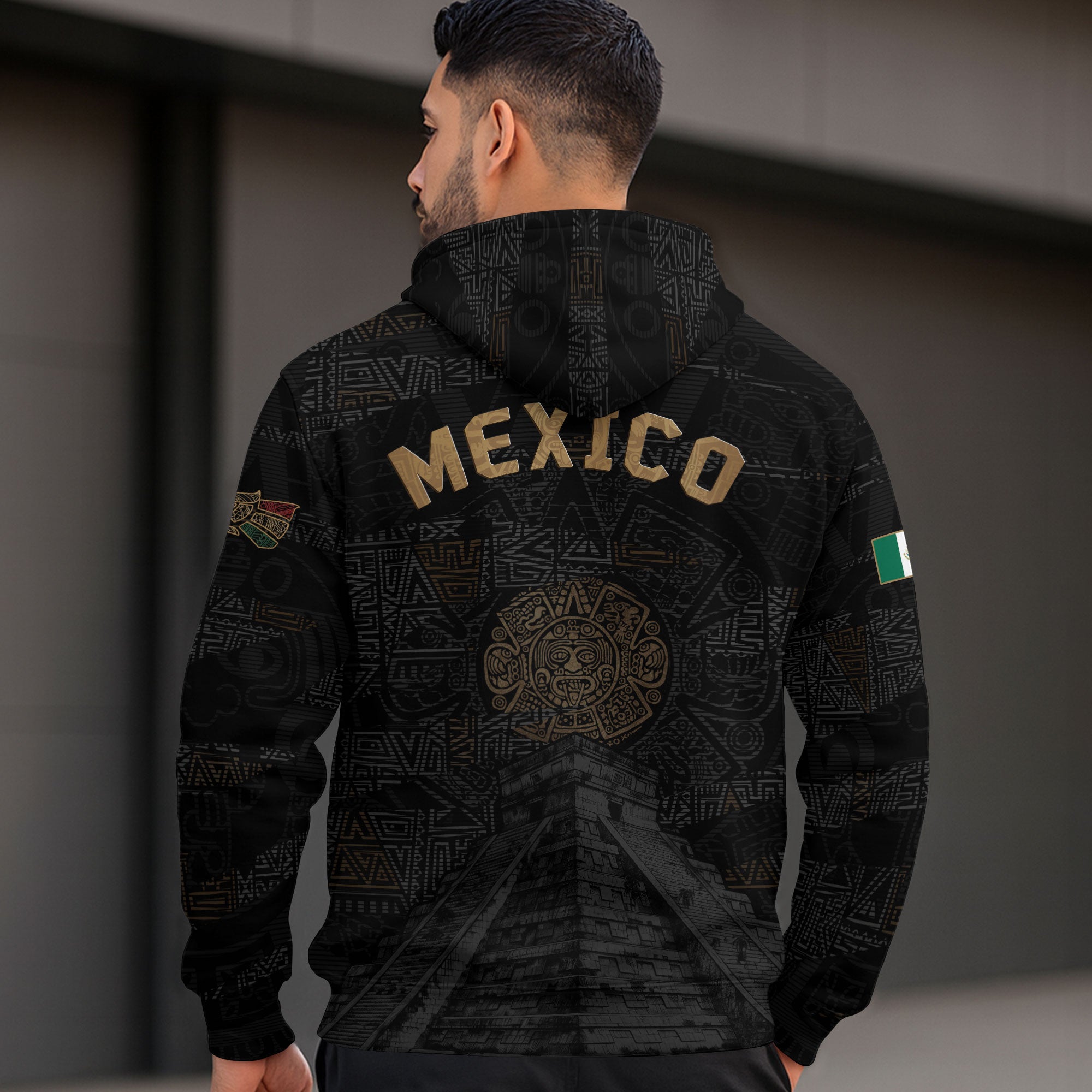 Mexican Gold Eagle Snake National Seal Heritage Mens Sudadera De Mexico Hoodie