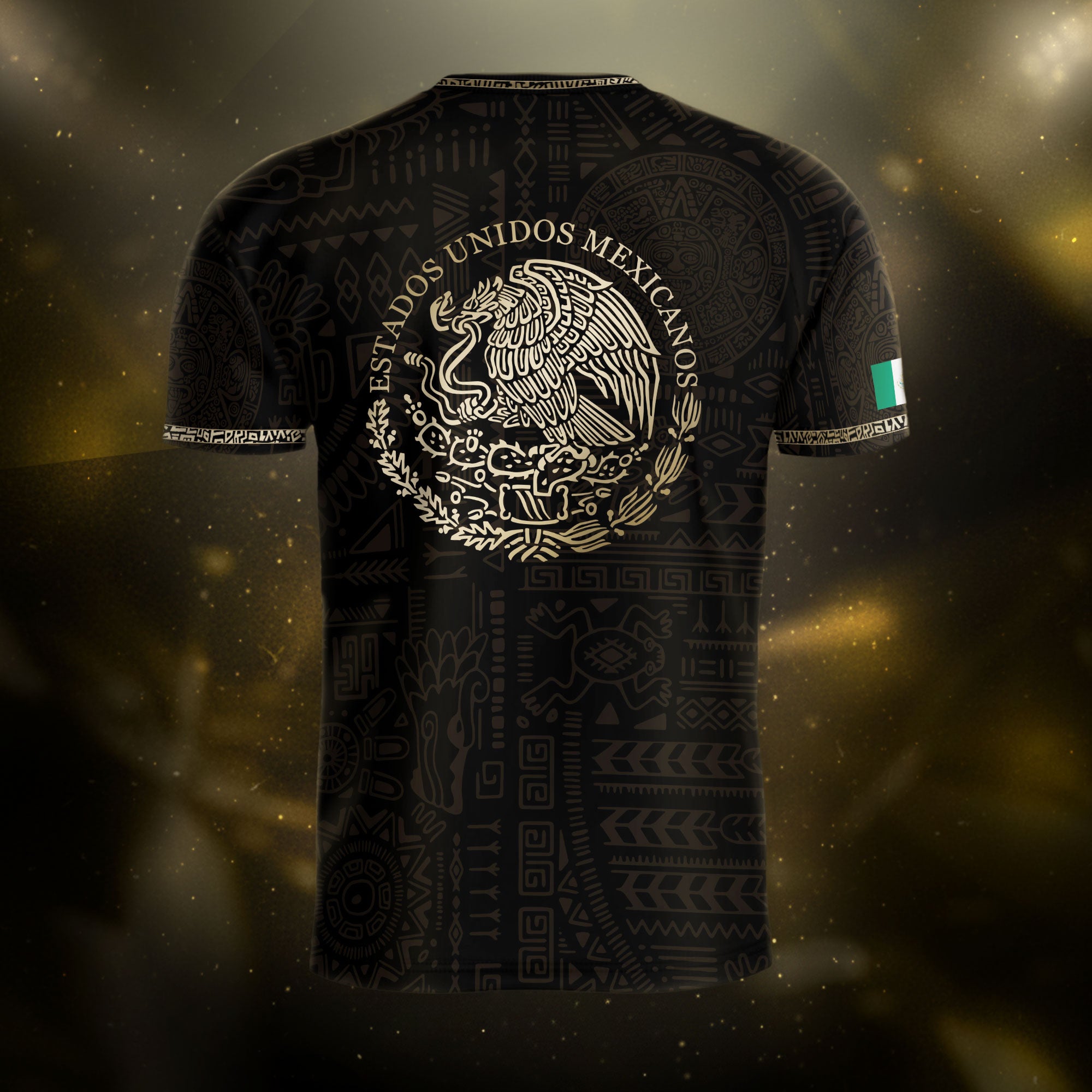 Mexico National Pride Soccer Jersey Black Gold, Cultural Identity Collection