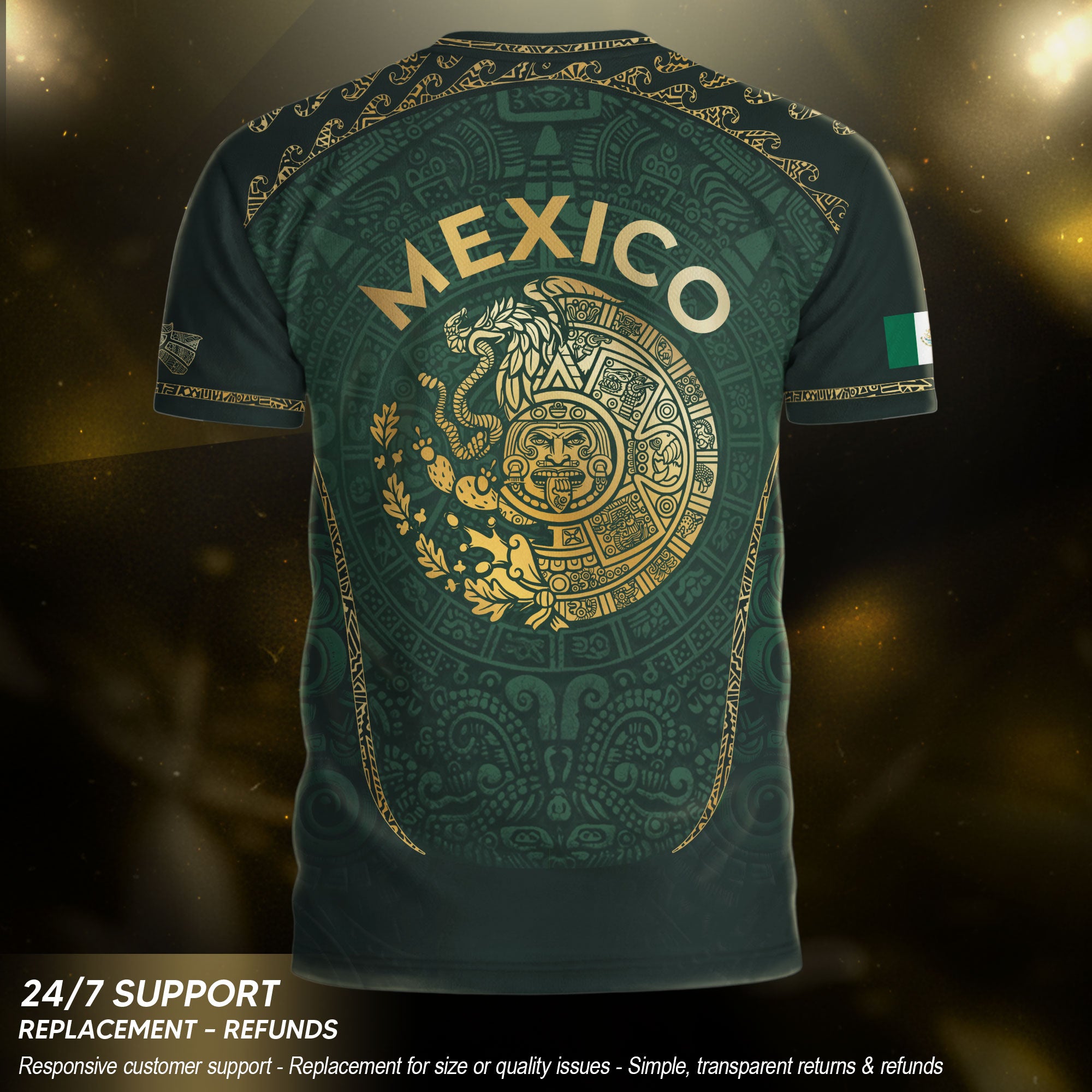Mexico National Pride Soccer Jersey Gold Green, Culture and Legacy Collection