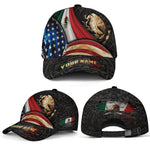 Custom Mexico USA Flag Eagle Heritage Pride Aztec Roots Unity Design Hat