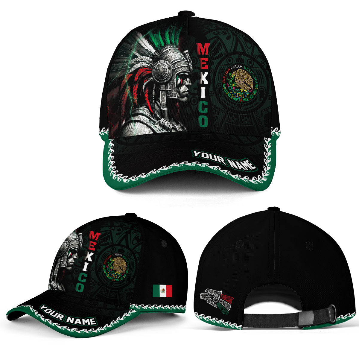 Custom Mexico Aztec Warrior Eagle Heritage Pride Power Roots Design Hat