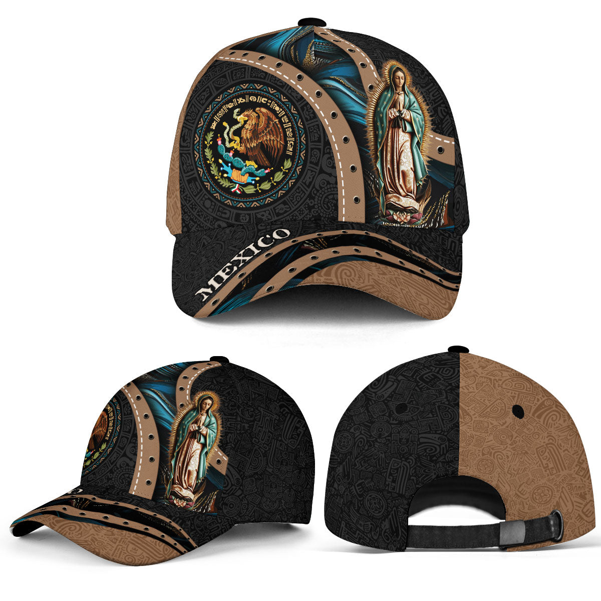 Mexico Guadalupe Virgin Mary Eagle Aztec Heritage Faith Culture Pride Hat