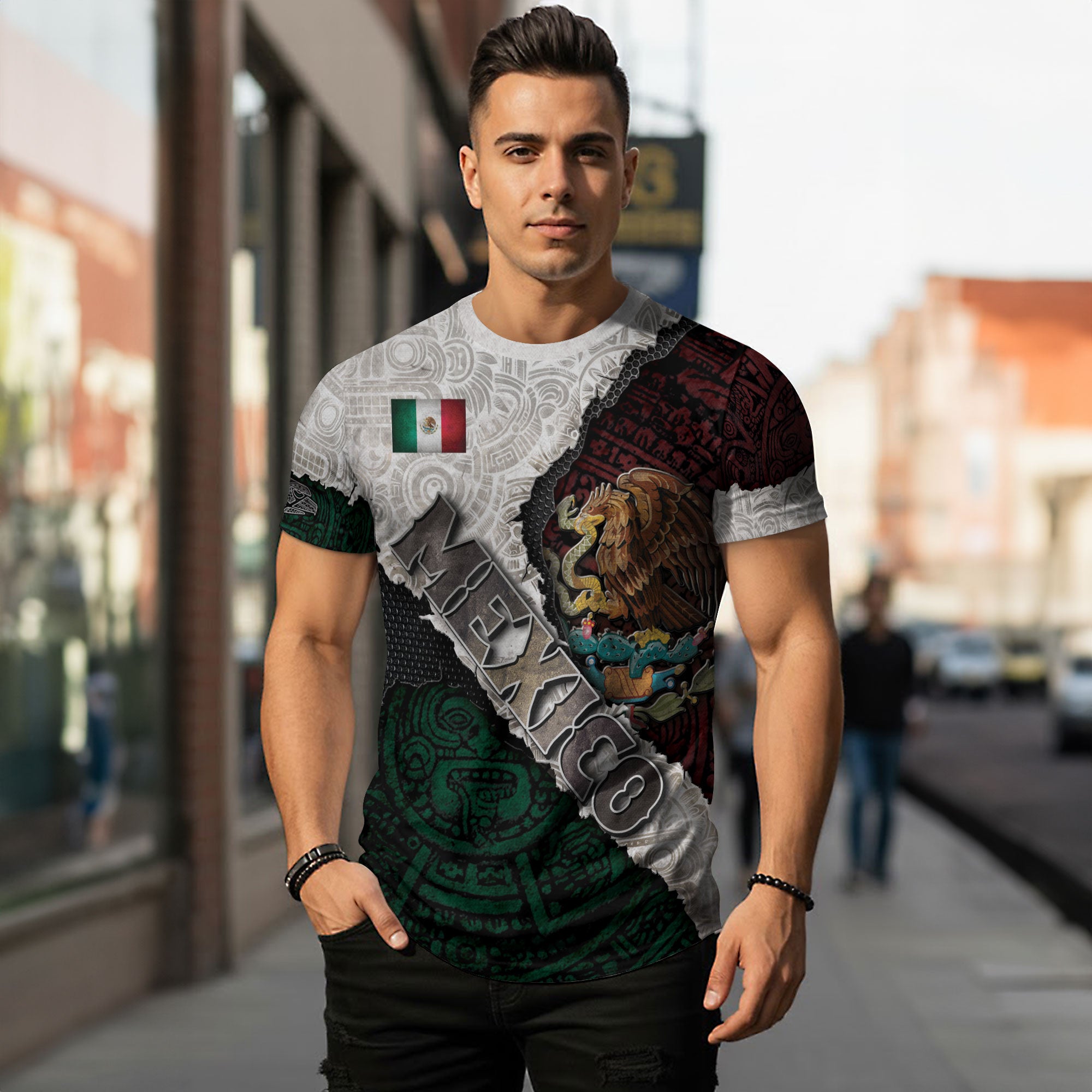 Mexico Flag Aztec Eagle Heritage Pride Warrior Legacy Shirt