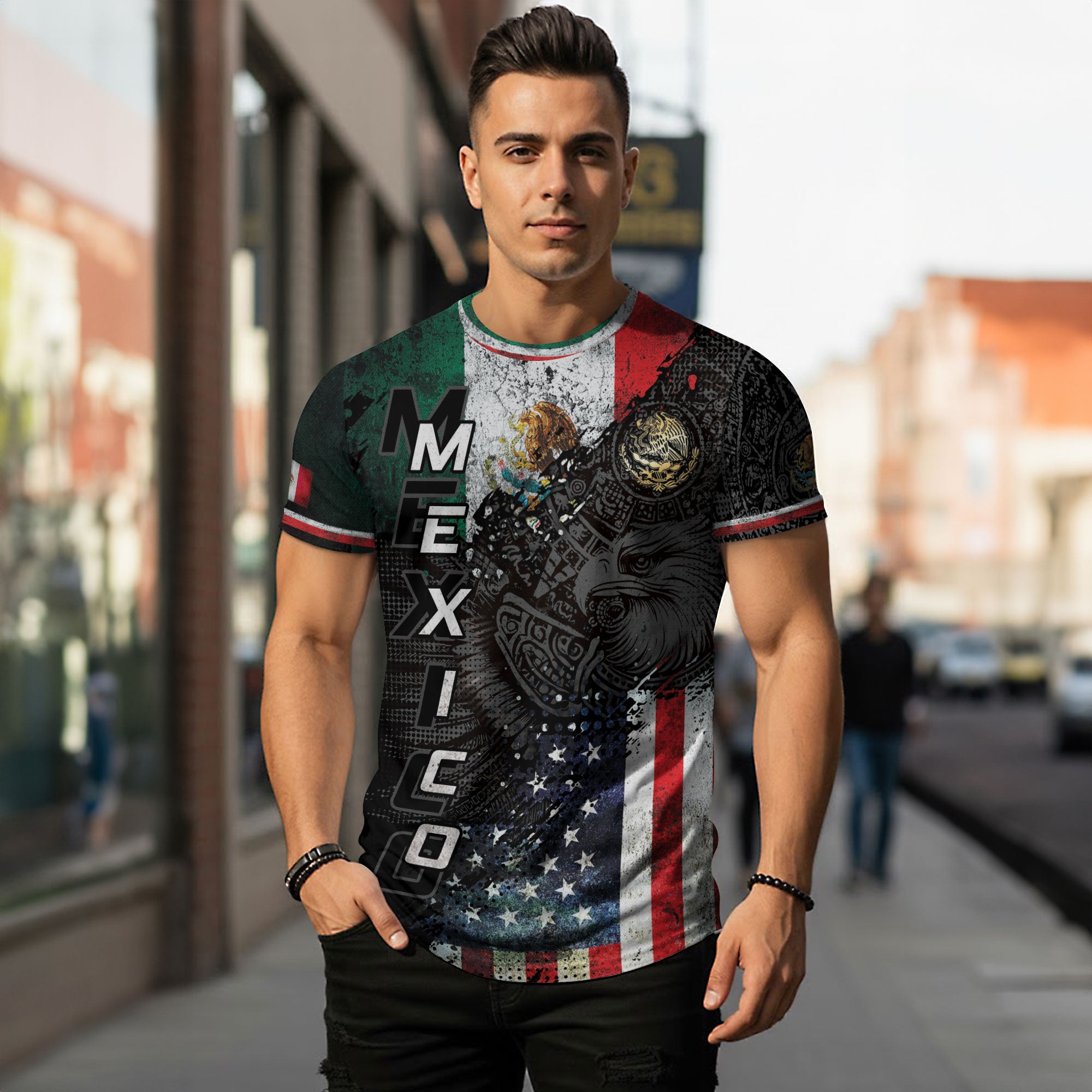 Mexico USA Flag Eagle Heritage Power Unity Identity Shirt