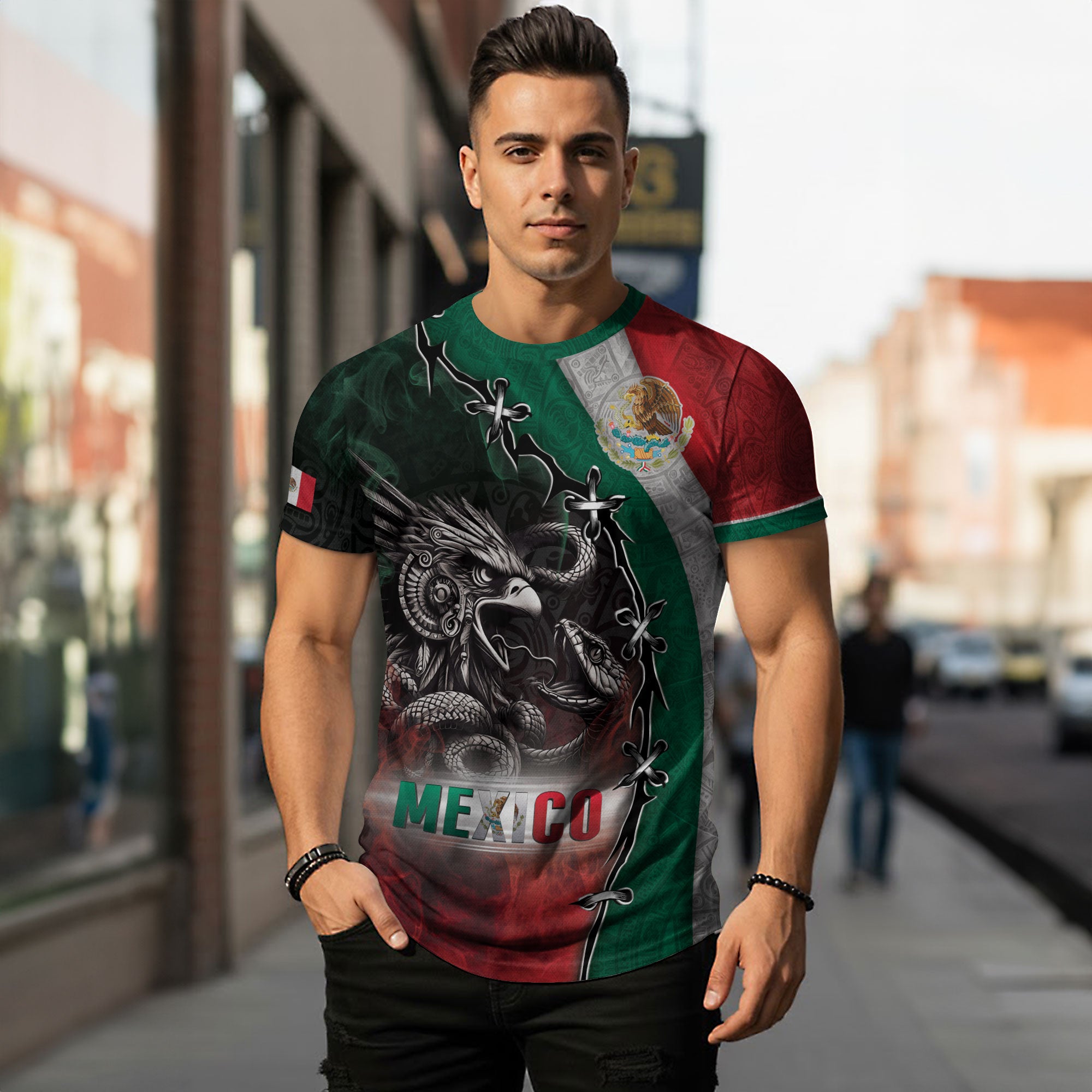 Mexico Flag Eagle Aztec Warrior Heritage Pride Spirit Legacy Shirt