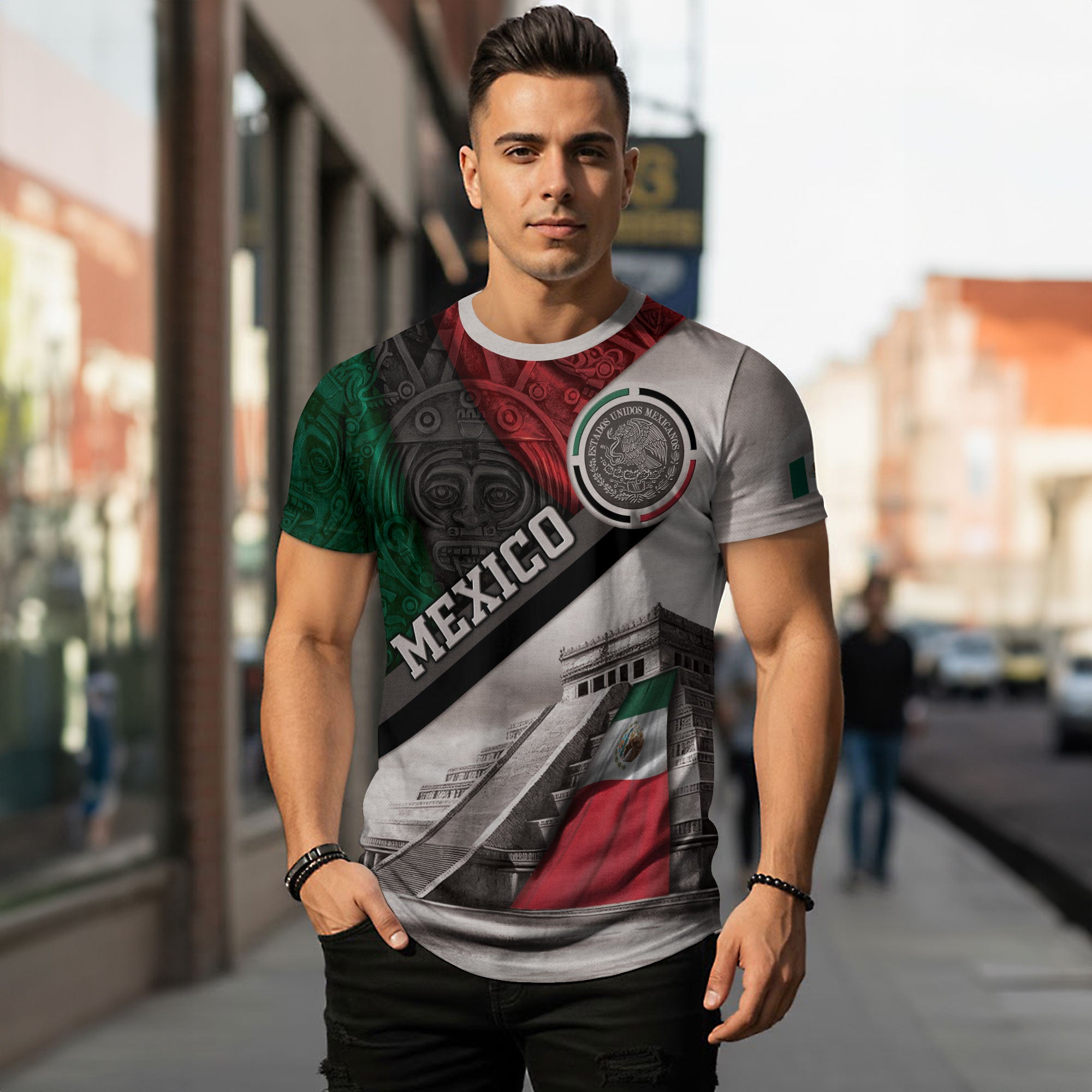 Mexico Flag Pyramid Aztec Heritage Pride Warrior Spirit Legacy Shirt