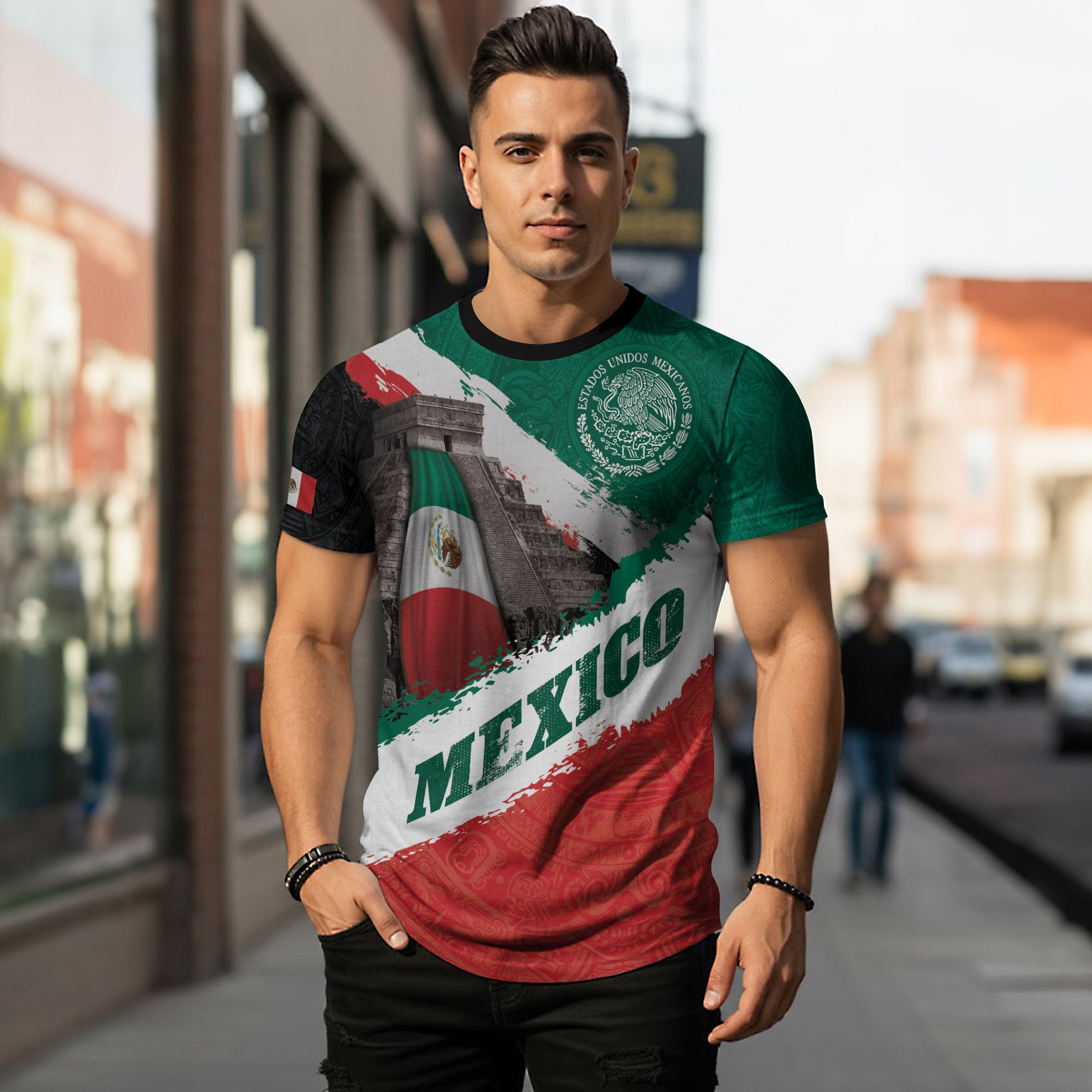 Mexico Flag Pyramid Eagle Aztec Heritage Pride Warrior Spirit Shirt