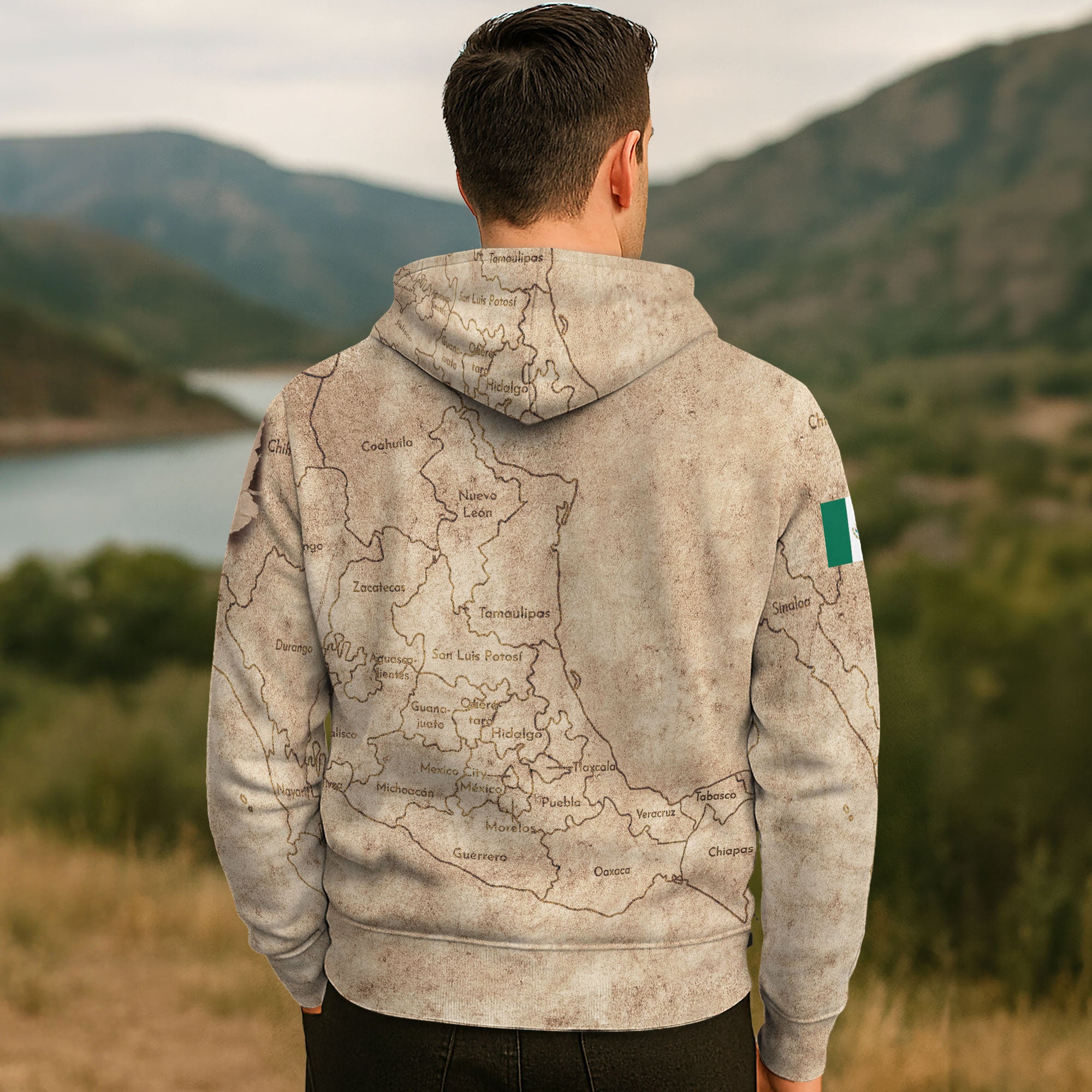 Mexico Vintage Map Flag Eagle Heritage Legacy Pride Culture Hoodie