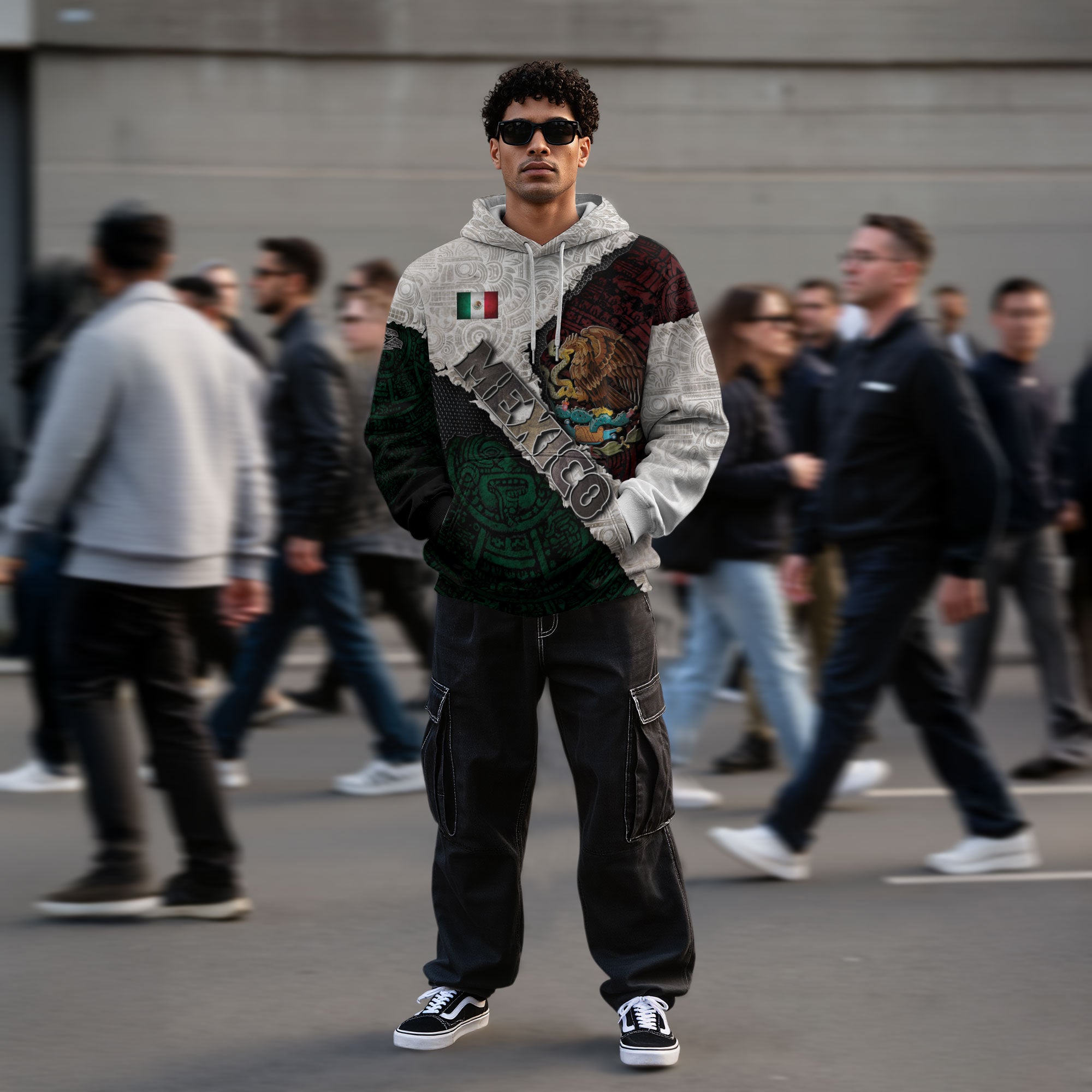 Mexico Flag Eagle Aztec Heritage Pride Warrior Legacy Culture Hoodie