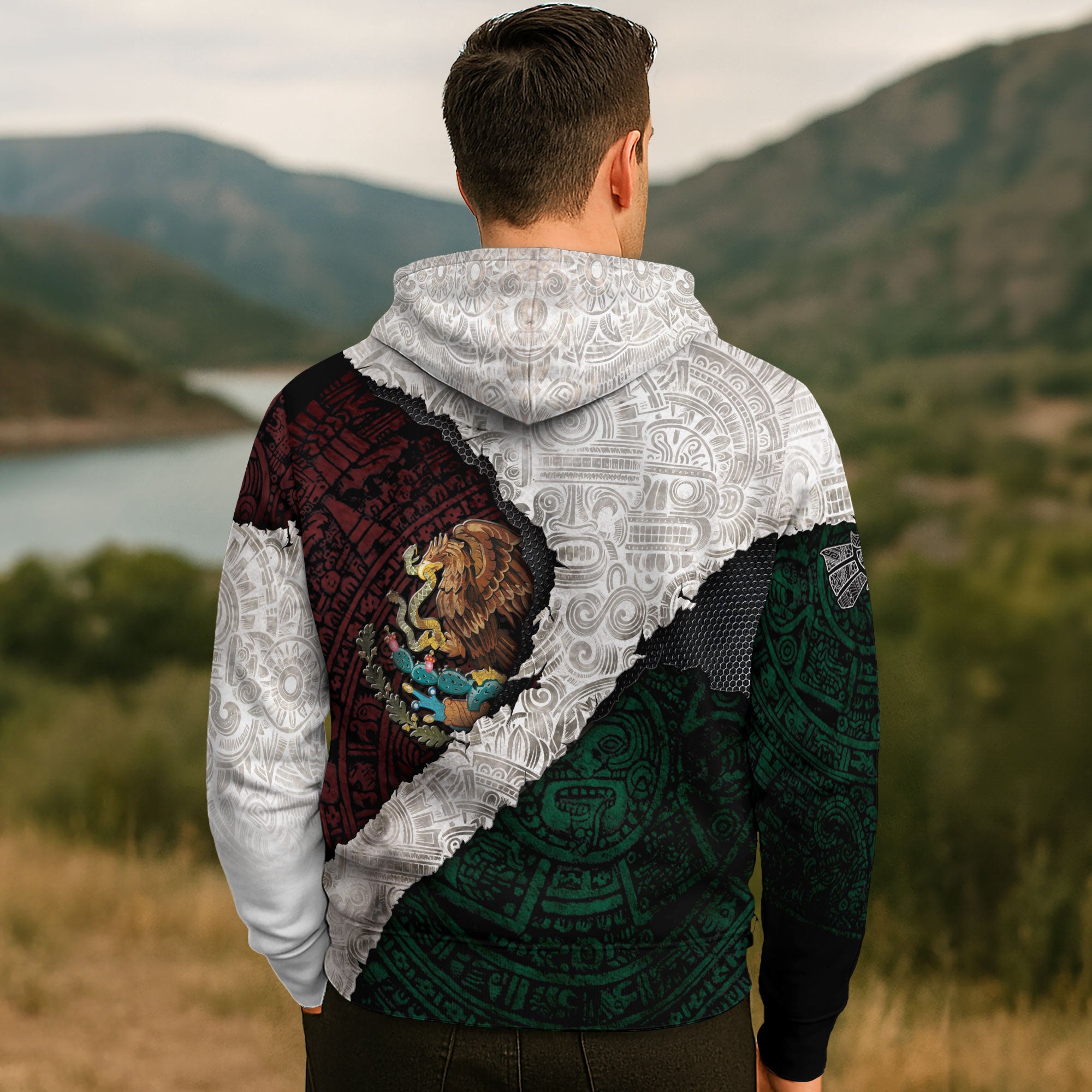 Mexico Flag Eagle Aztec Heritage Pride Warrior Legacy Culture Hoodie
