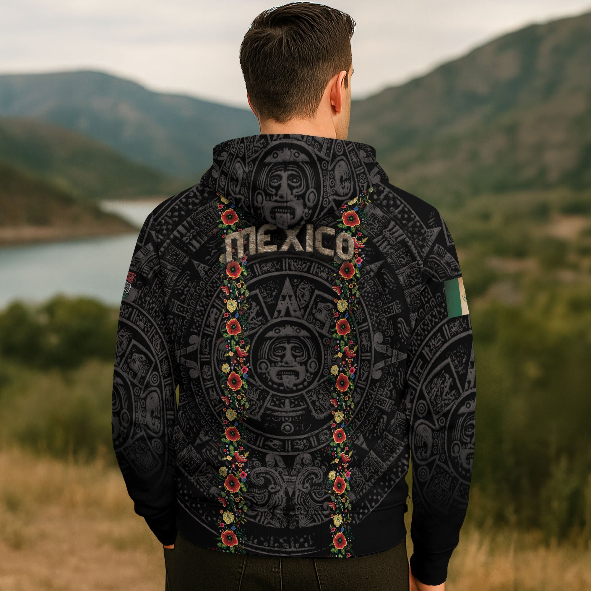 Virgin of Guadalupe Mexican Flag Aztec Faith Heritage Hoodie