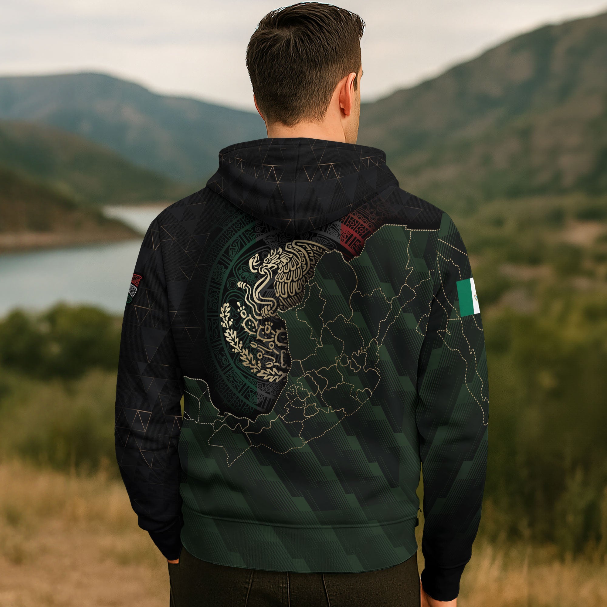 Mexico Eagle Emblem & Map Heritage Design Hoodie