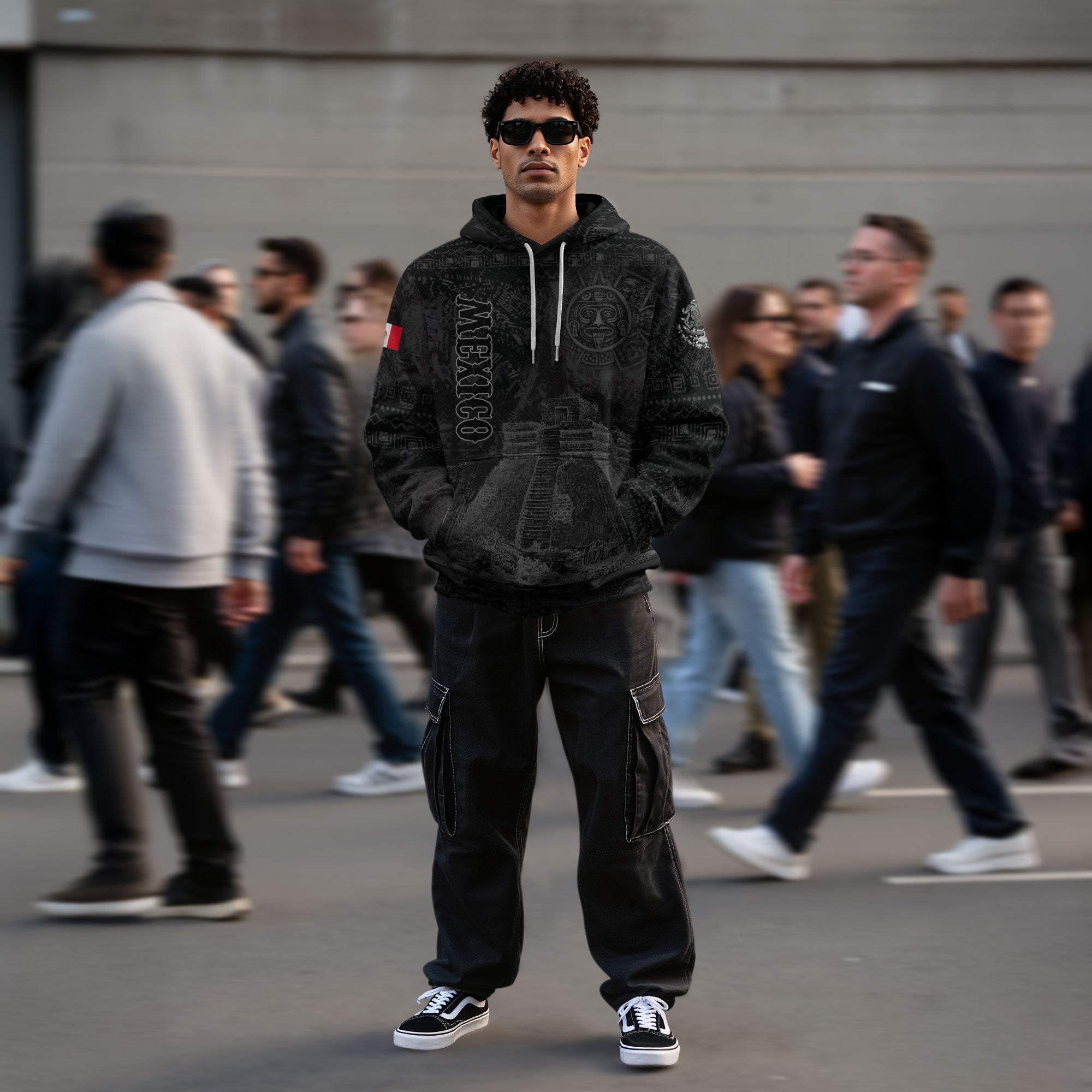 Mexican Aztec Pyramid Ancient Calendar Heritage Mens Sudadera De Mexico Hoodie