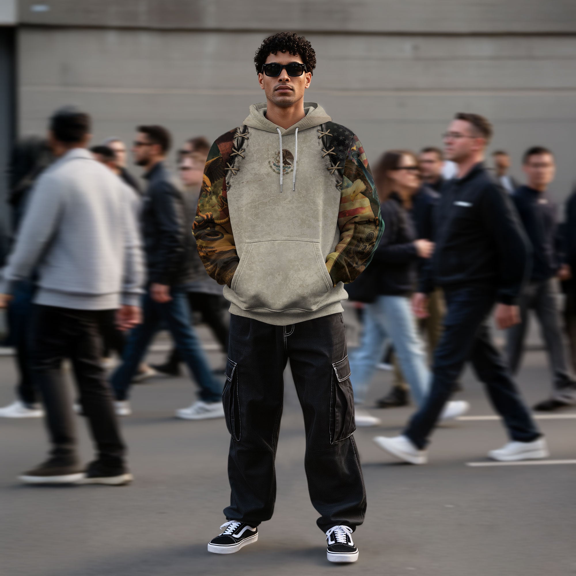 Mexican Eagle Snake Flag Claw Marks Heritage Mens Sudadera De Mexico Hoodie