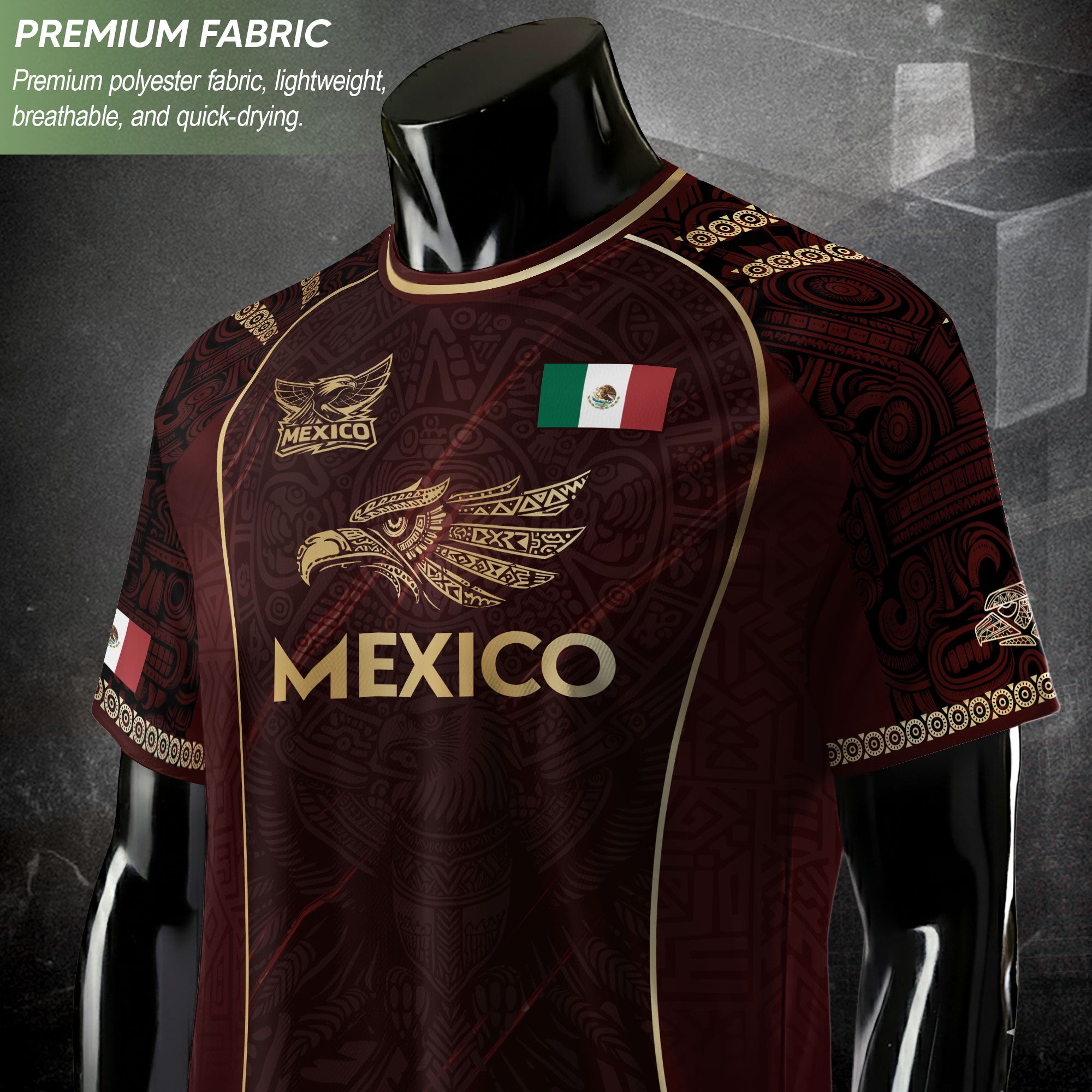 Mexico Cultural Heritage Soccer Jersey Red And Gold, Pride Beyond the Game