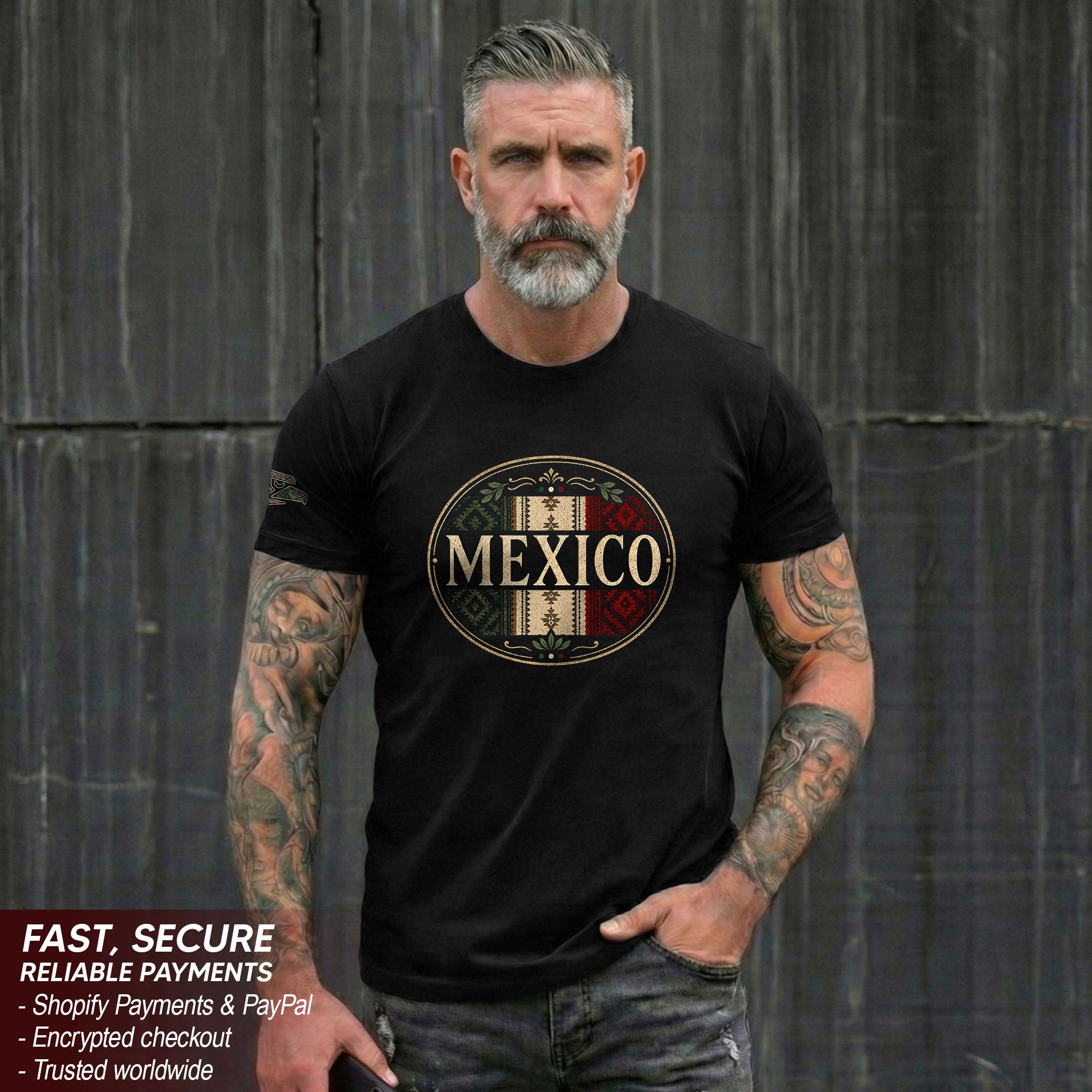Mexico Graphic T-Shirt Vintage Cultural Pattern Design Casual Cotton Short Sleeve Apparel