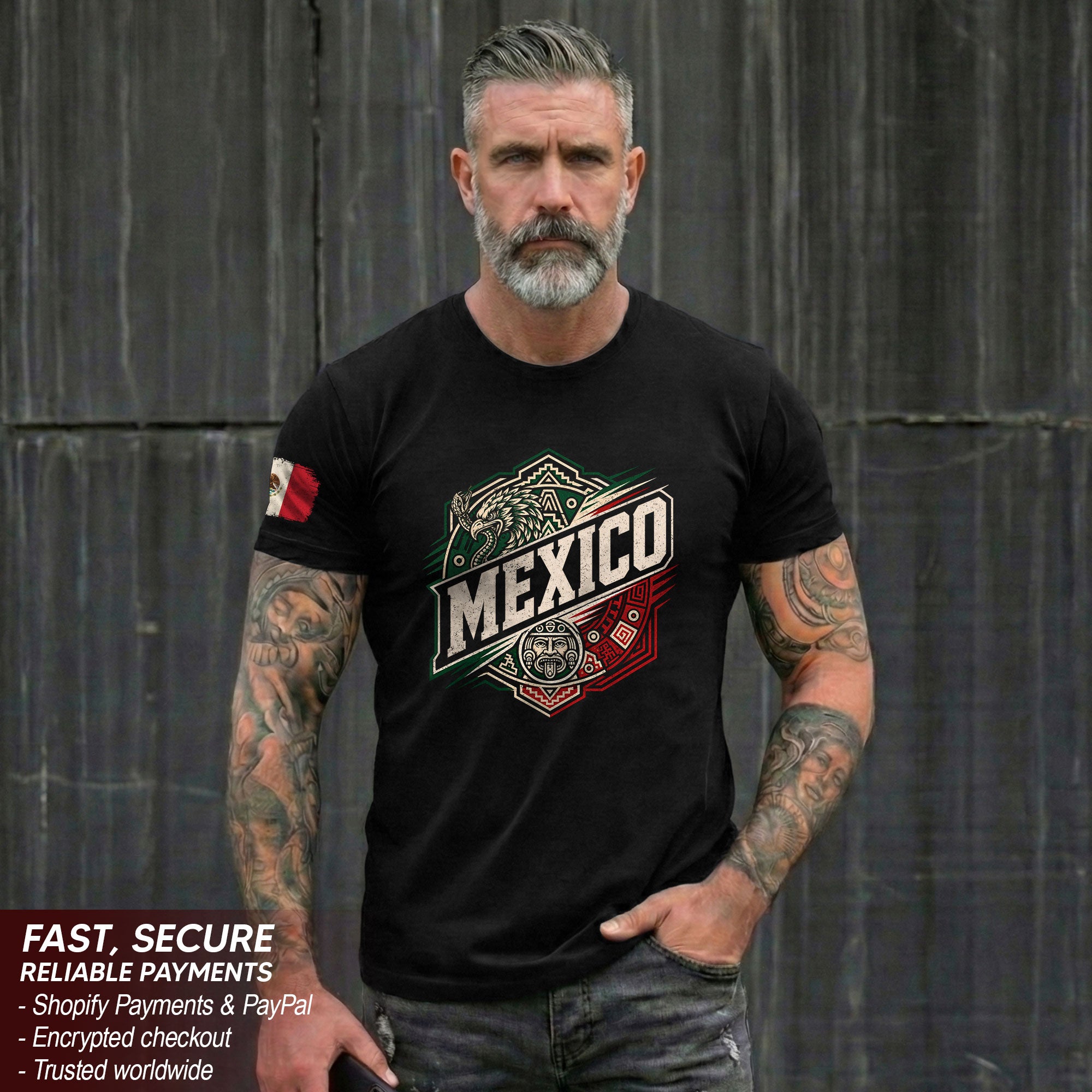 Mexico Aztec Eagle Graphic T-Shirt Cultural Heritage Design Casual Cotton Short Sleeve Tee