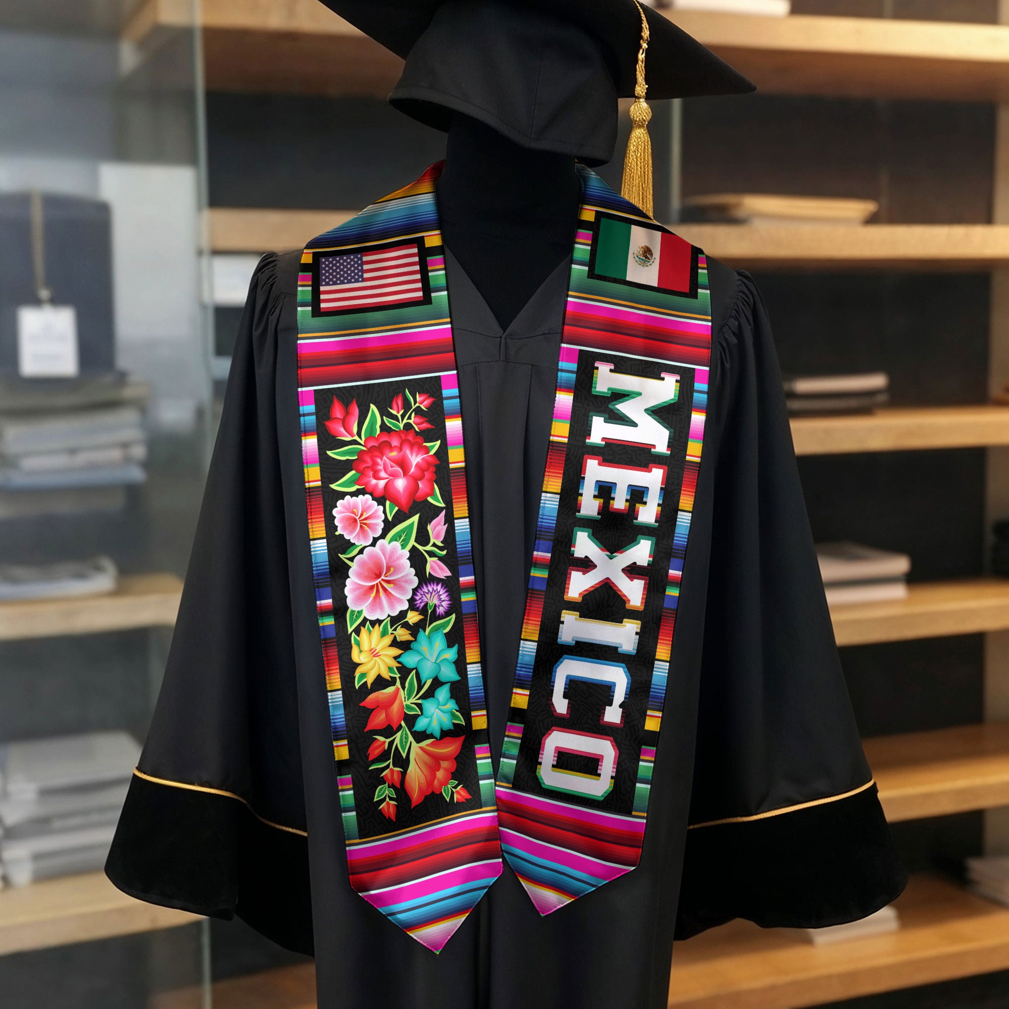 Mexican Class of 2026 Sash, Mexico Graduation Stole for Ceremony, Senior 2026