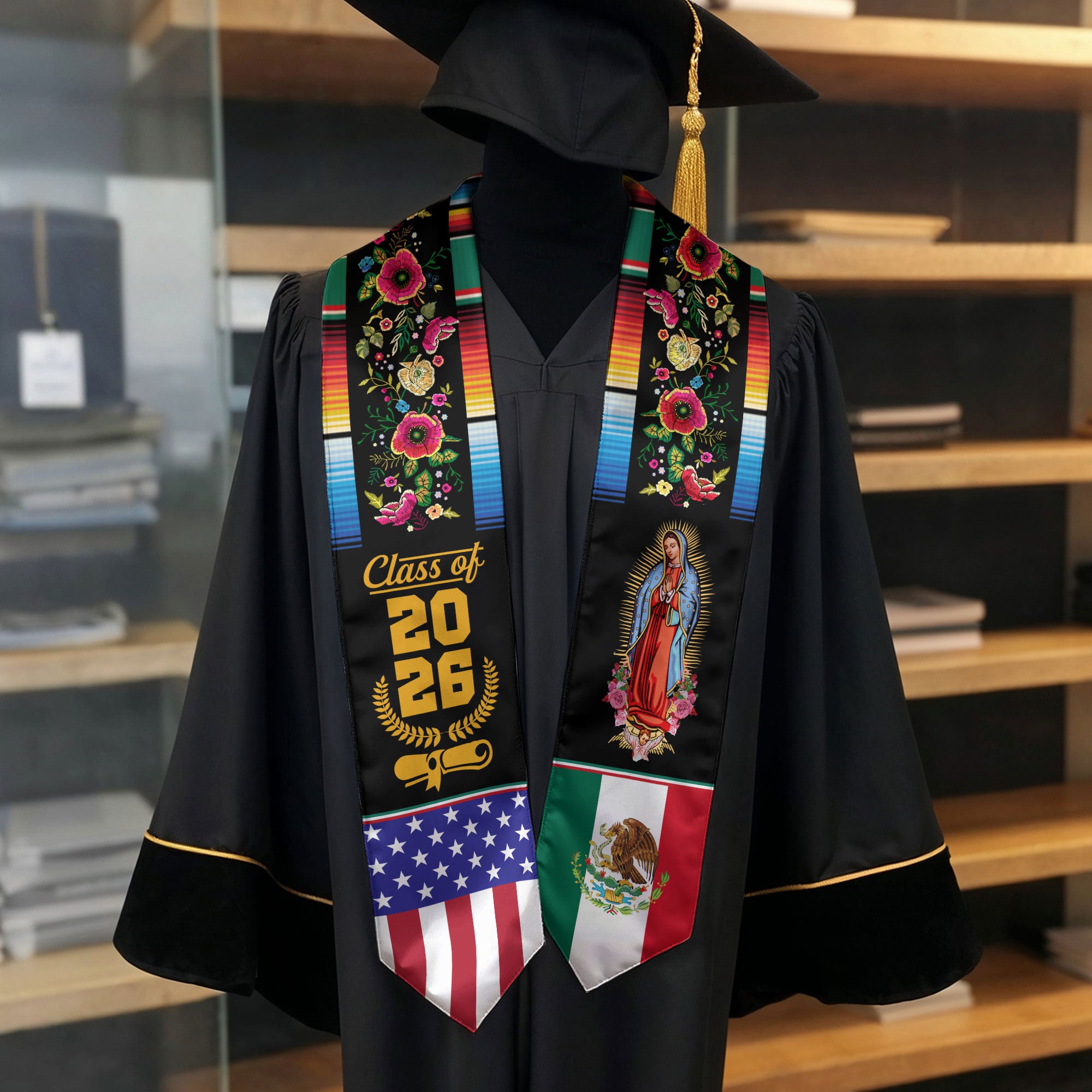 Mexican Graduation Stole Mexico 2026, Cultural Sash for Students