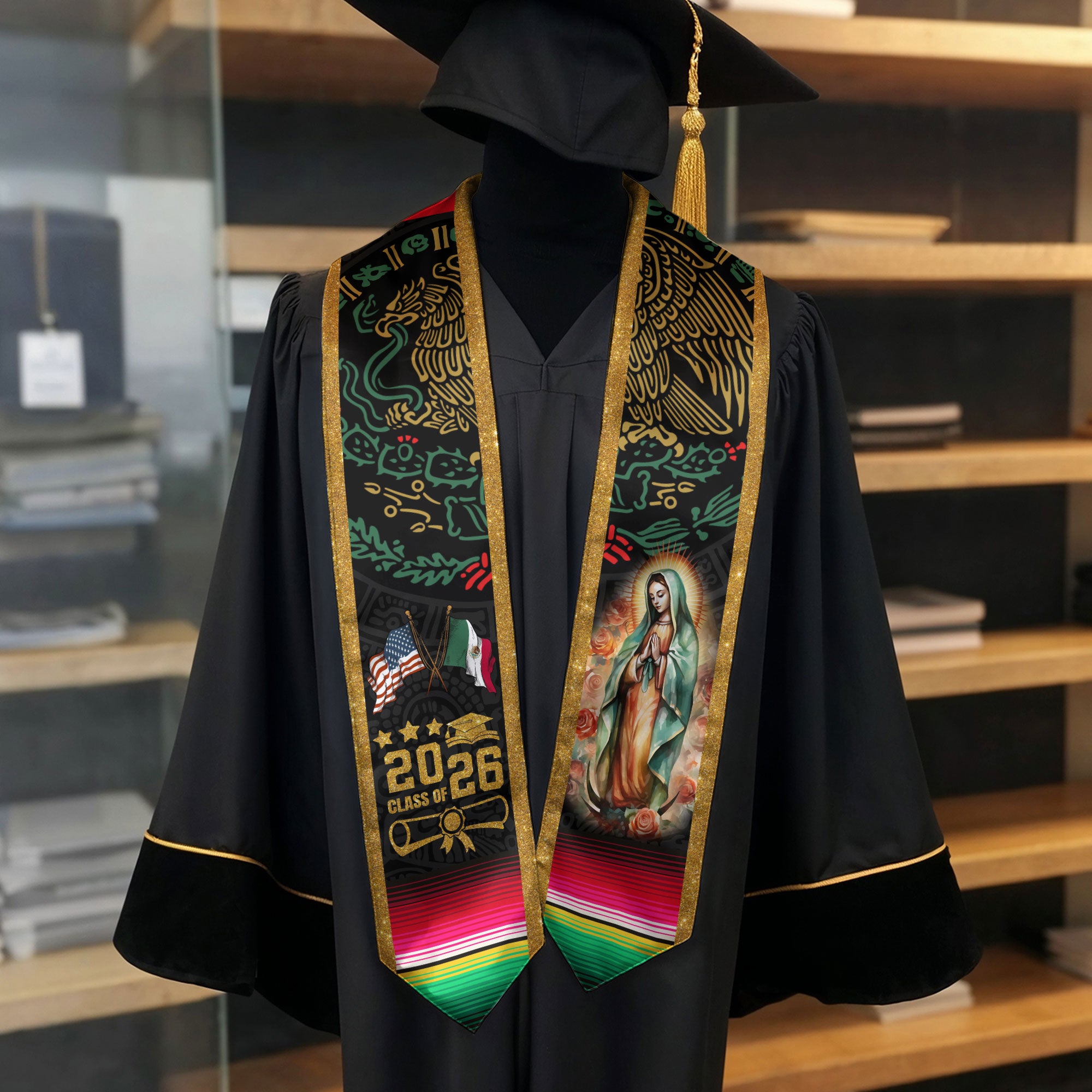 Mexican Stole Graduation Mexico 2026, Sash for Senior Graduate