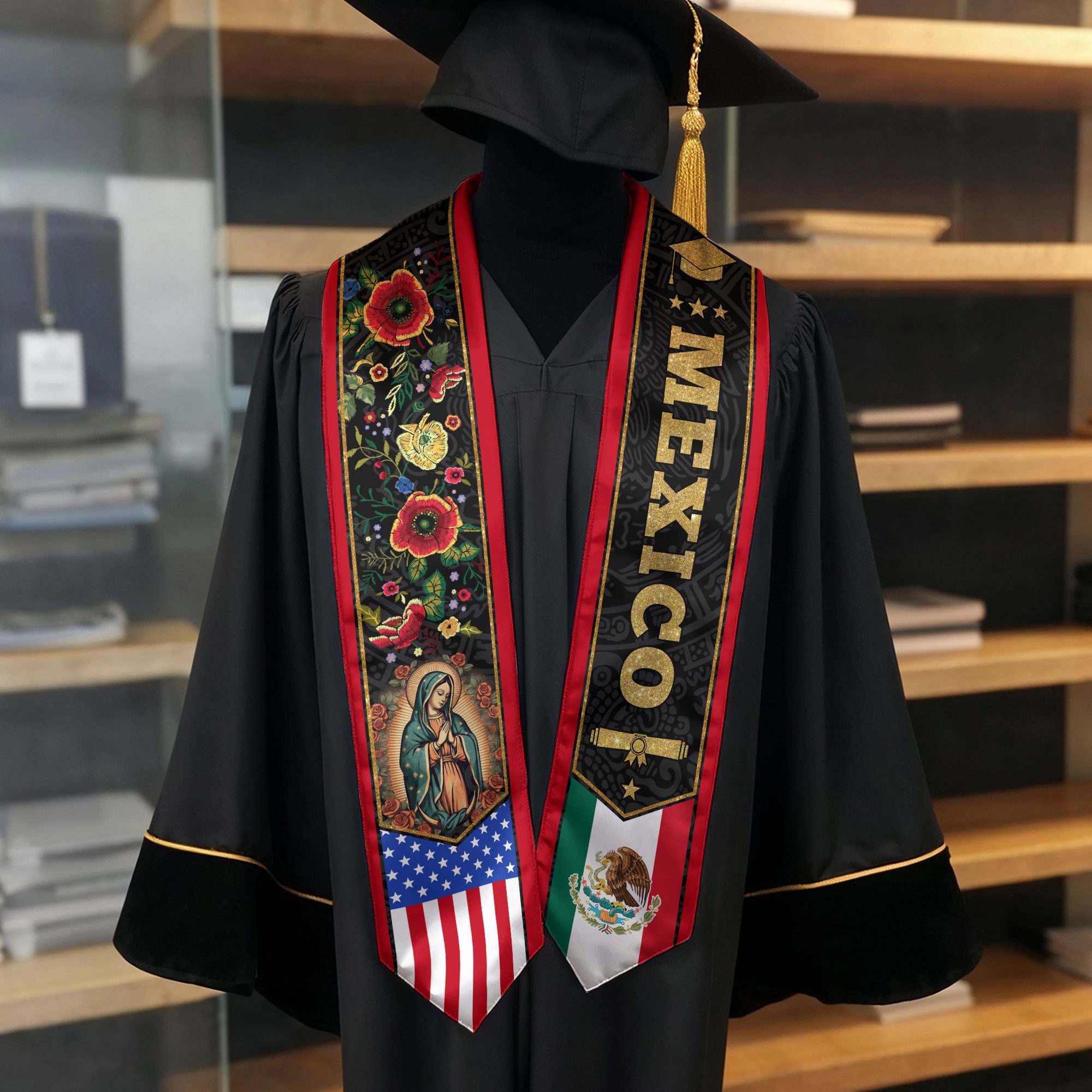 Mexico Stole Graduation 2026, Mexican Sash for Proud Graduate