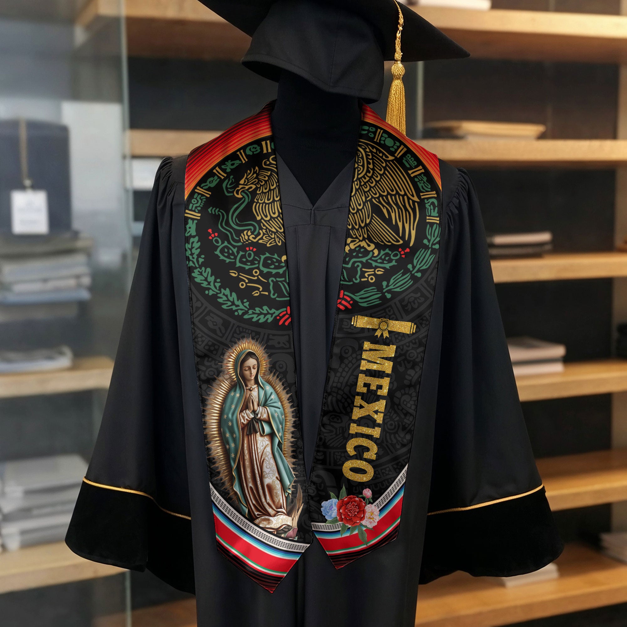 Mexican Graduation Stole Mexico 2026, Sash for High School Graduate