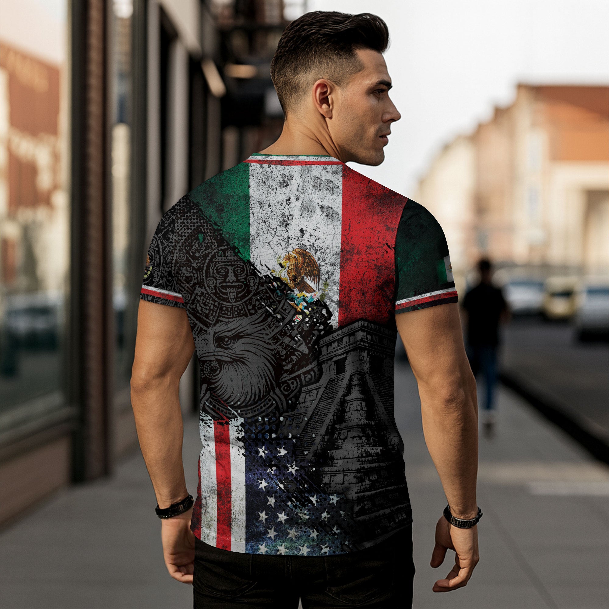Mexico USA Flag Eagle Heritage Power Unity Identity Shirt