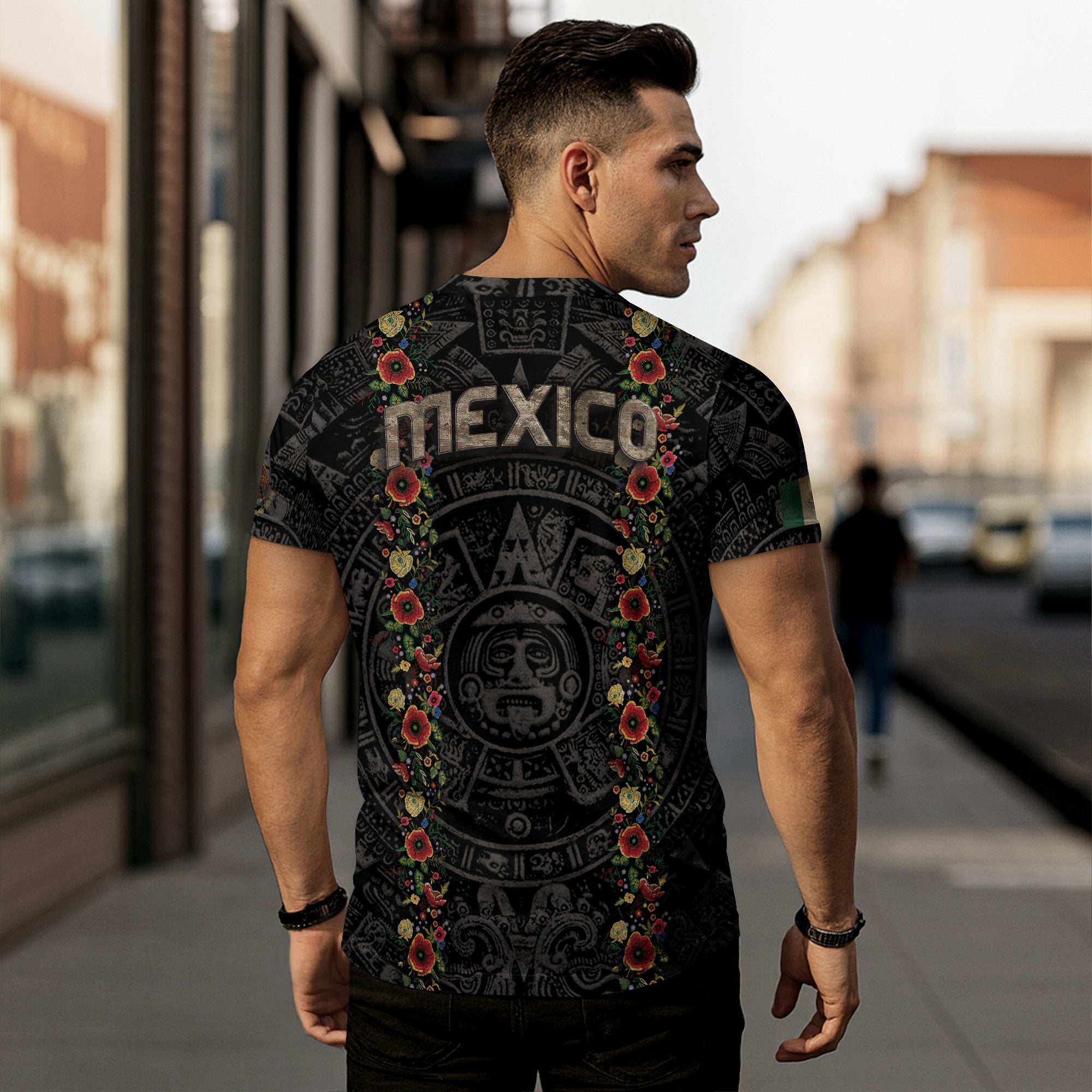 Mexico Flag Guadalupe Aztec Floral Heritage Legacy Pride Shirt