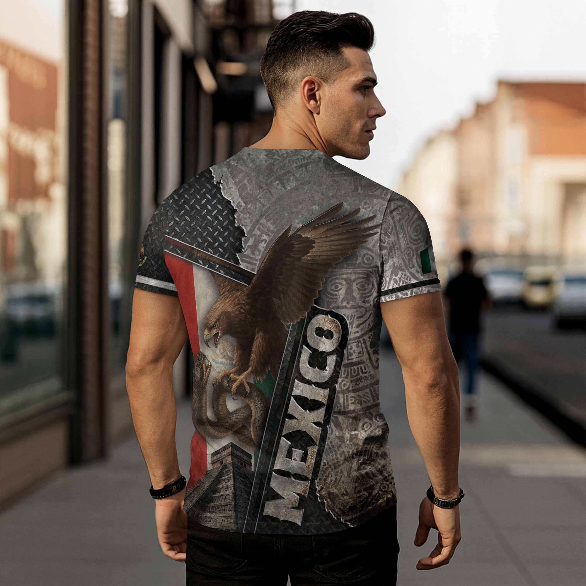 Mexican Eagle Serpent Aztec Pyramid Heritage Warrior Shirt