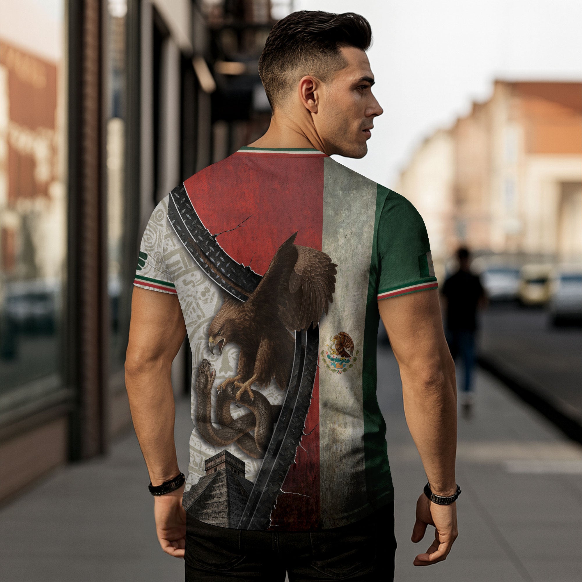 Mexico Flag Eagle Serpent Aztec Pyramid Heritage Pride Legacy Warrior Shirt