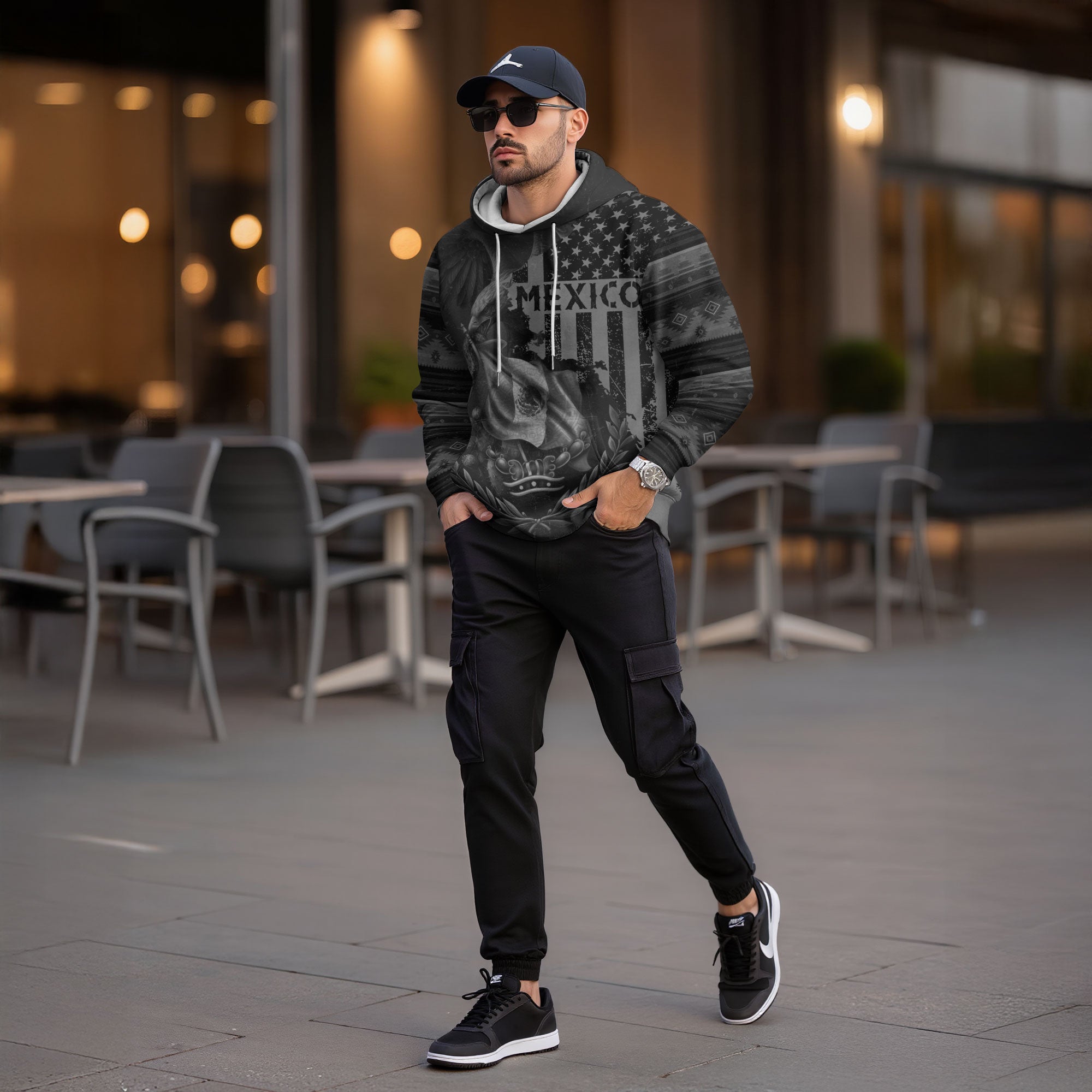 Sudadera De Mexico Aztec Eagle Tribal Cultural Symbol Graphic Para Hombre Hoodie