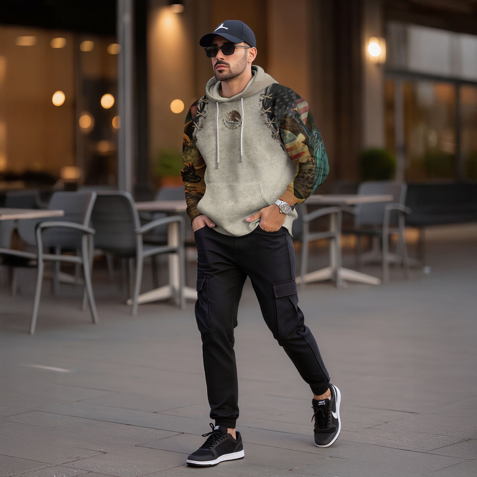 Mexican Eagle Snake Flag Claw Marks Heritage Mens Sudadera De Mexico Hoodie