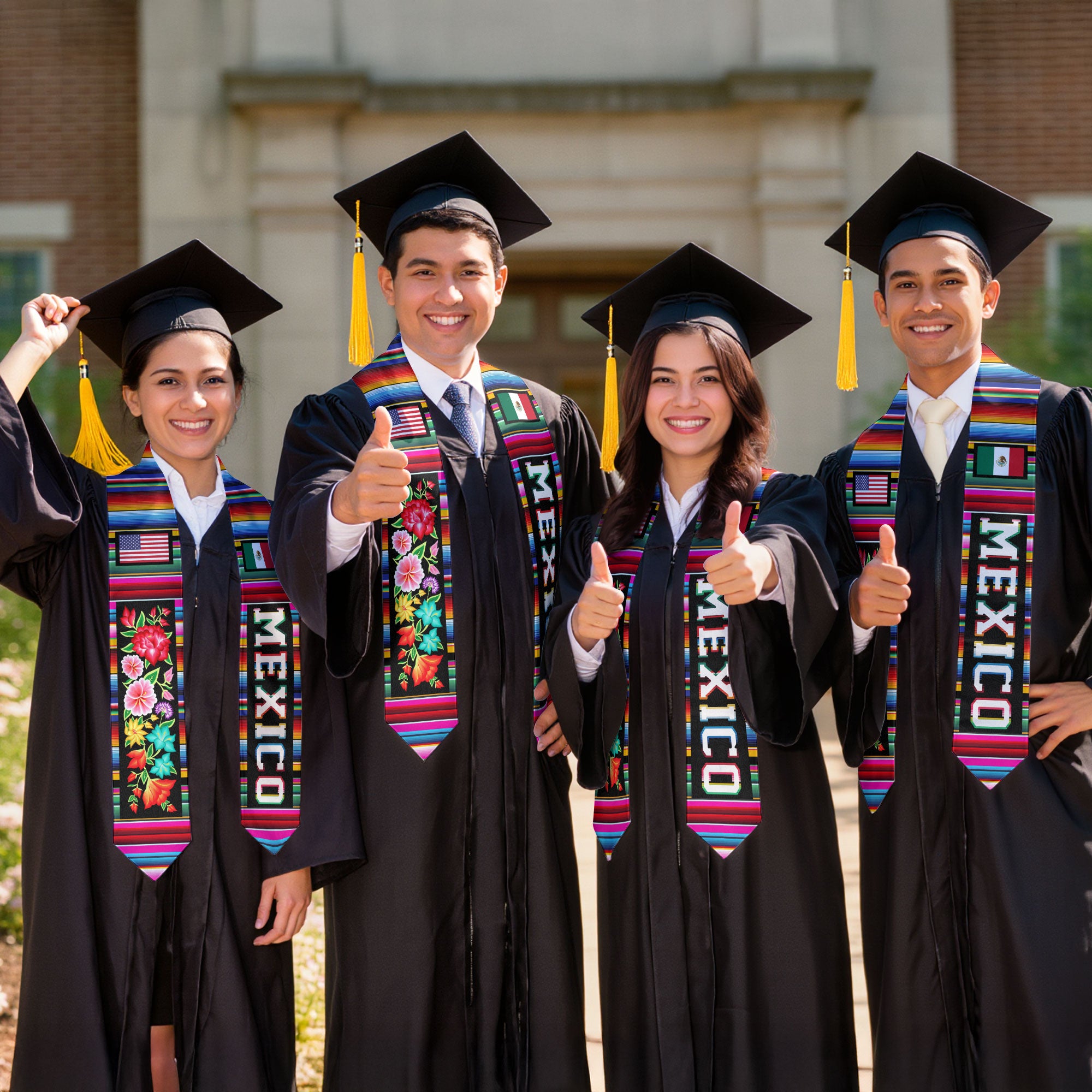 Mexican Class of 2026 Sash, Mexico Graduation Stole for Ceremony, Senior 2026