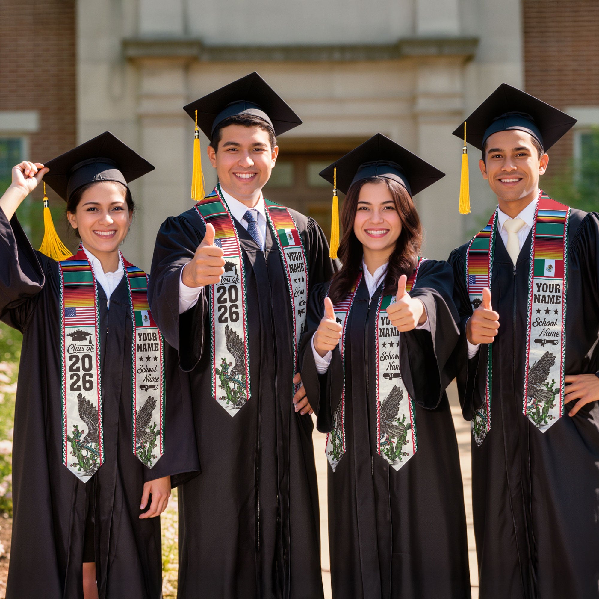 Mexican Graduate Sash 2026, Custom Personalized Stole for Graduation