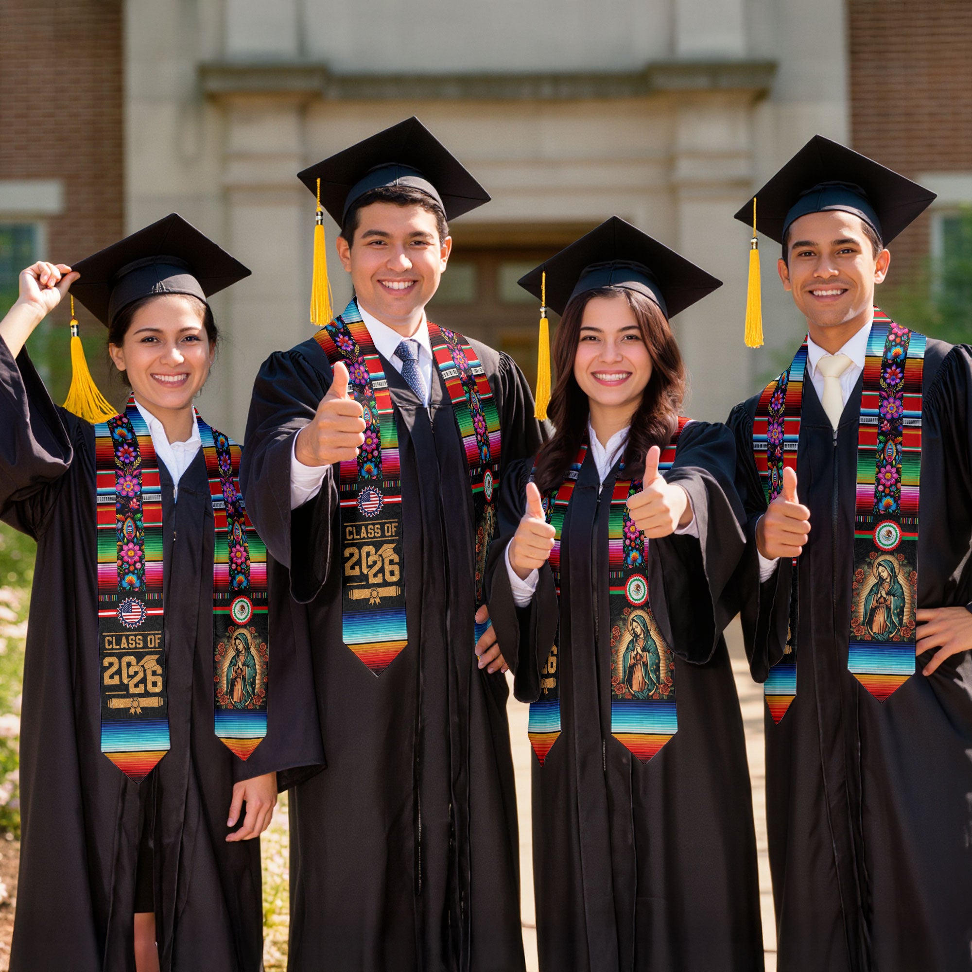 Mexican Graduate Sash 2026, Mexico Stole for Graduation Ceremony