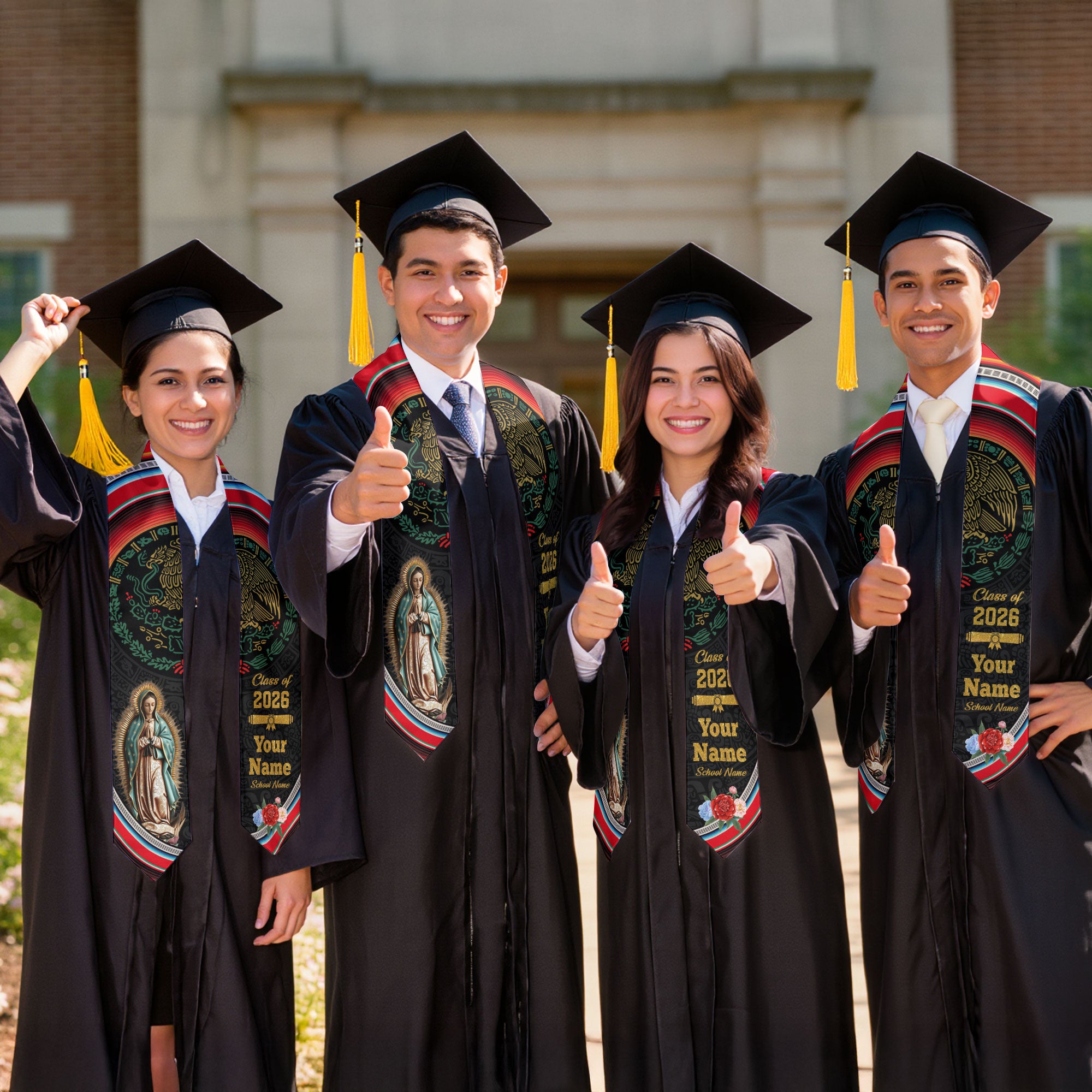 Personalized Mexican Graduation Stole 2026, Custom Mexico Sash for Graduate, Premium Mexican Stole for Graduation Day